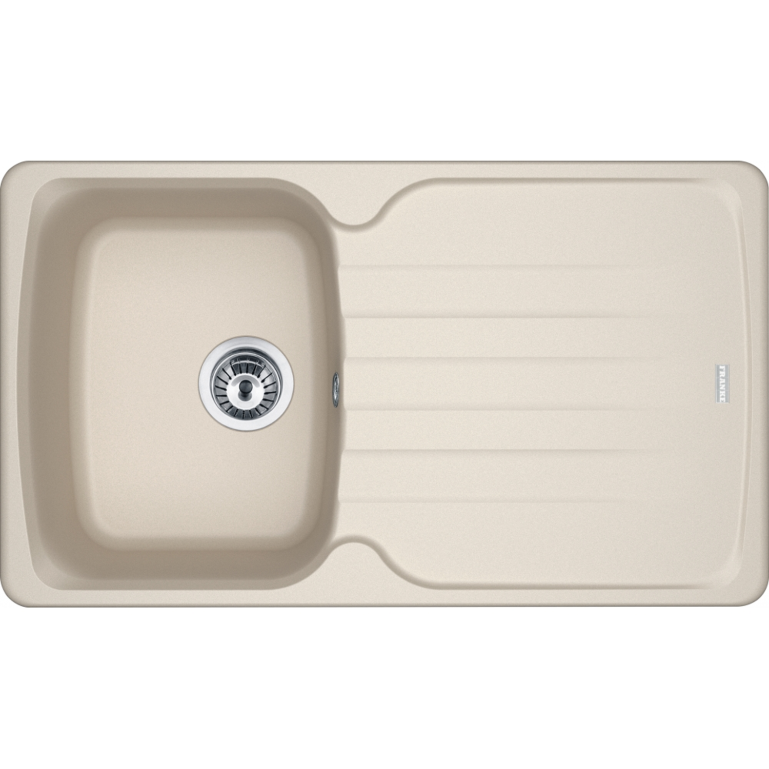 Antea - Inbouwspoeltafel / 860 x 500  mm/ 1 bak / Koffie Room / Omkeerbaar