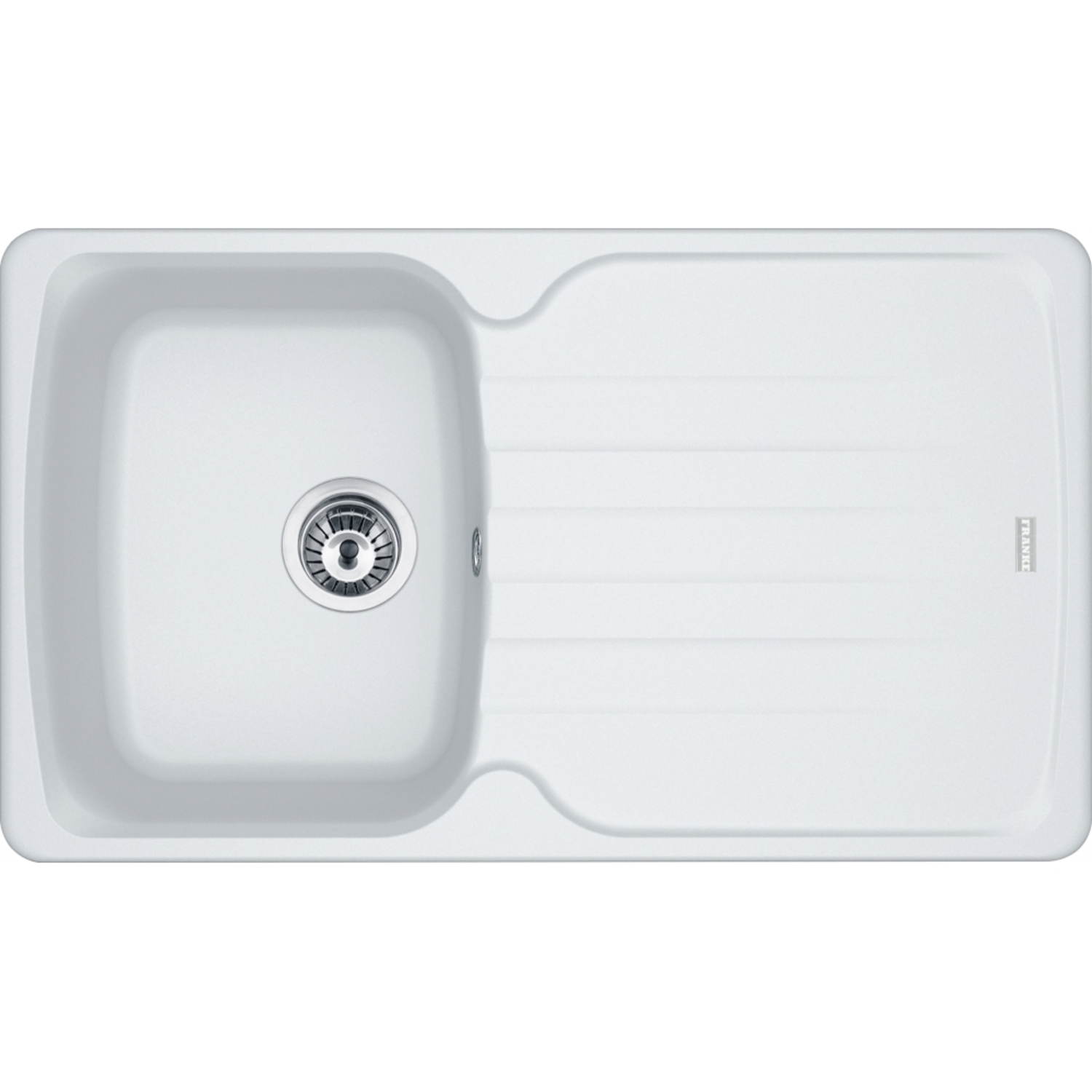 Antea - Evier à encastrer / 860 x 500 mm / 1 bassin / Blanc metallisé / Réversible