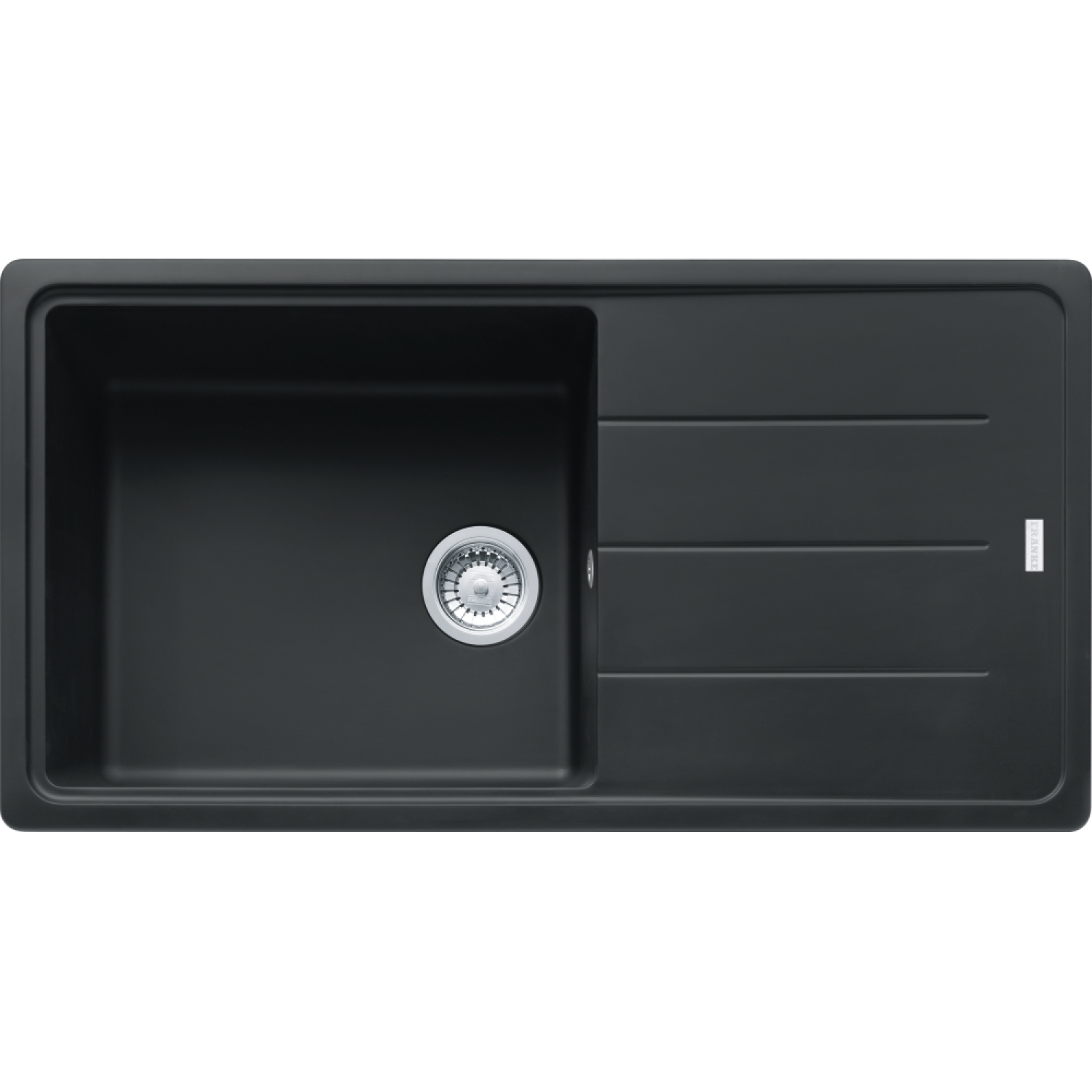 BASIS - Evier à encastrer / 970 x 500mm / Vidage Manuel / Onyx