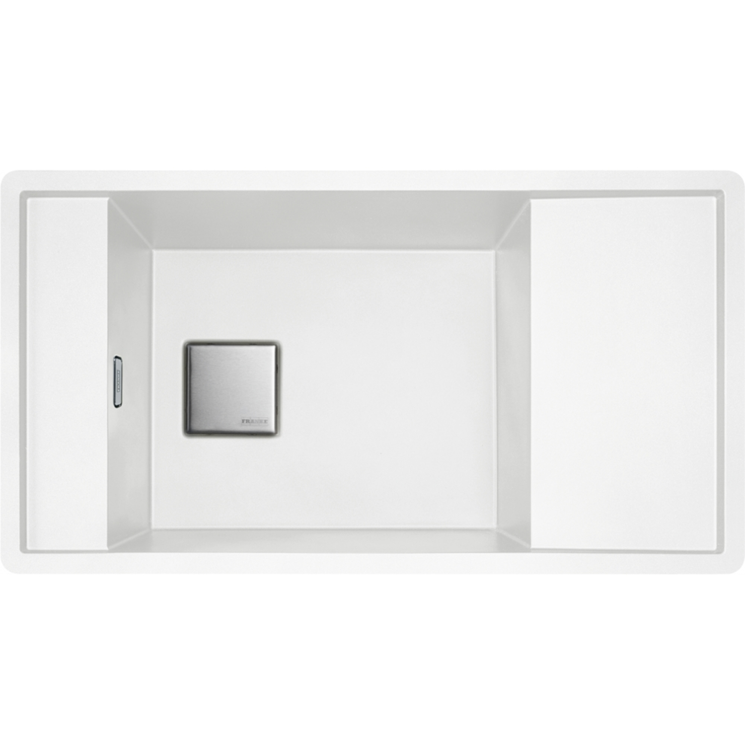 Fresno - Vlakbouw- onderbouwspoeltafel / 860 x 458 mm / 1 bak / Metaalwit / Omkeerbaar