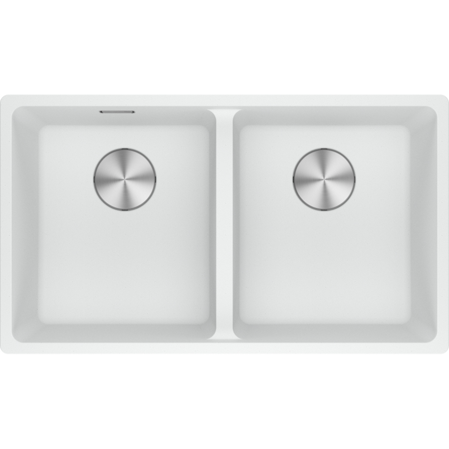 Maris - Evier à affleurer / 753 x 433 mm / 2 bassins / Blanc métallisé