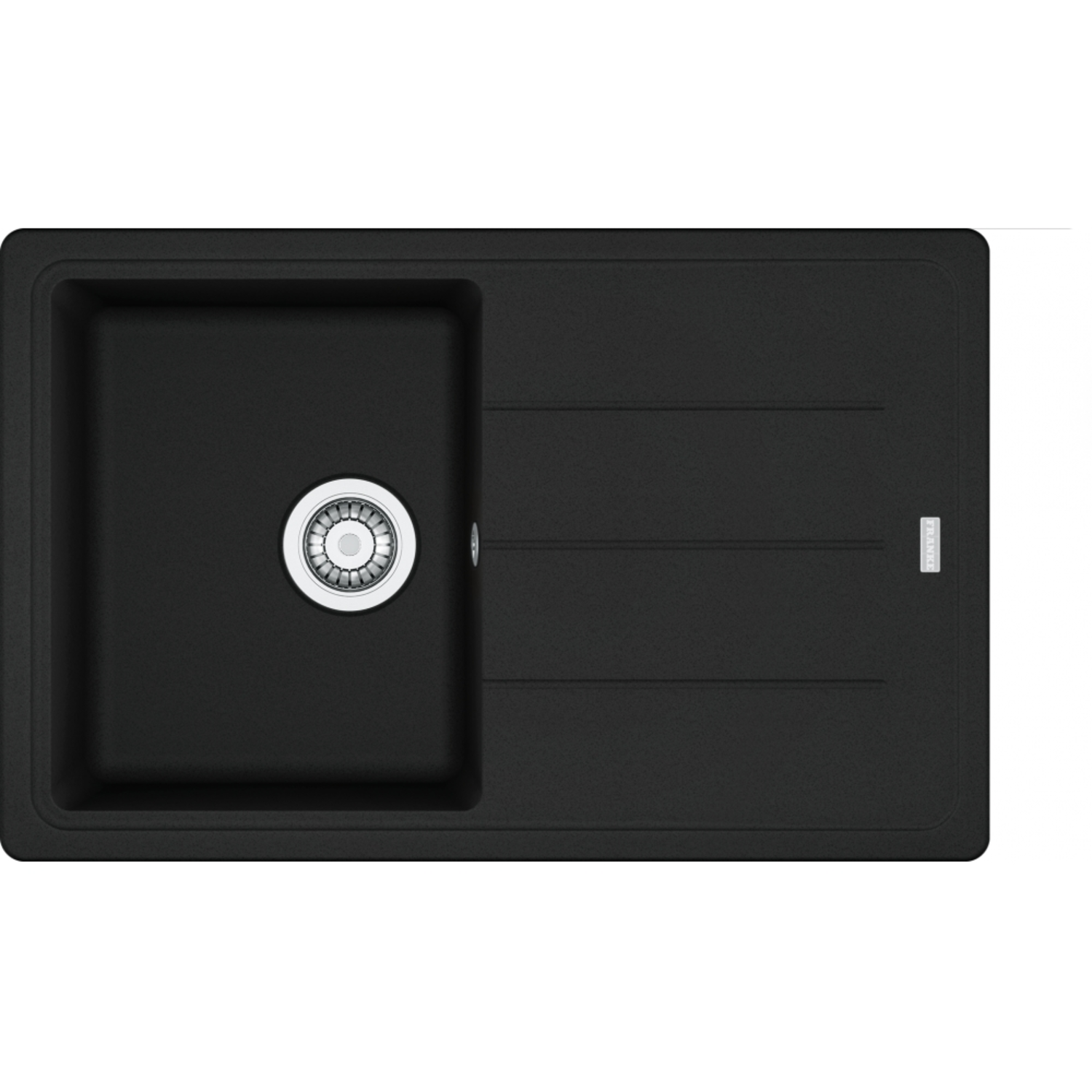 Basis - Evier à encastrer / 780 x 500 mm / 1 bassin / Noir Mat / Réversible