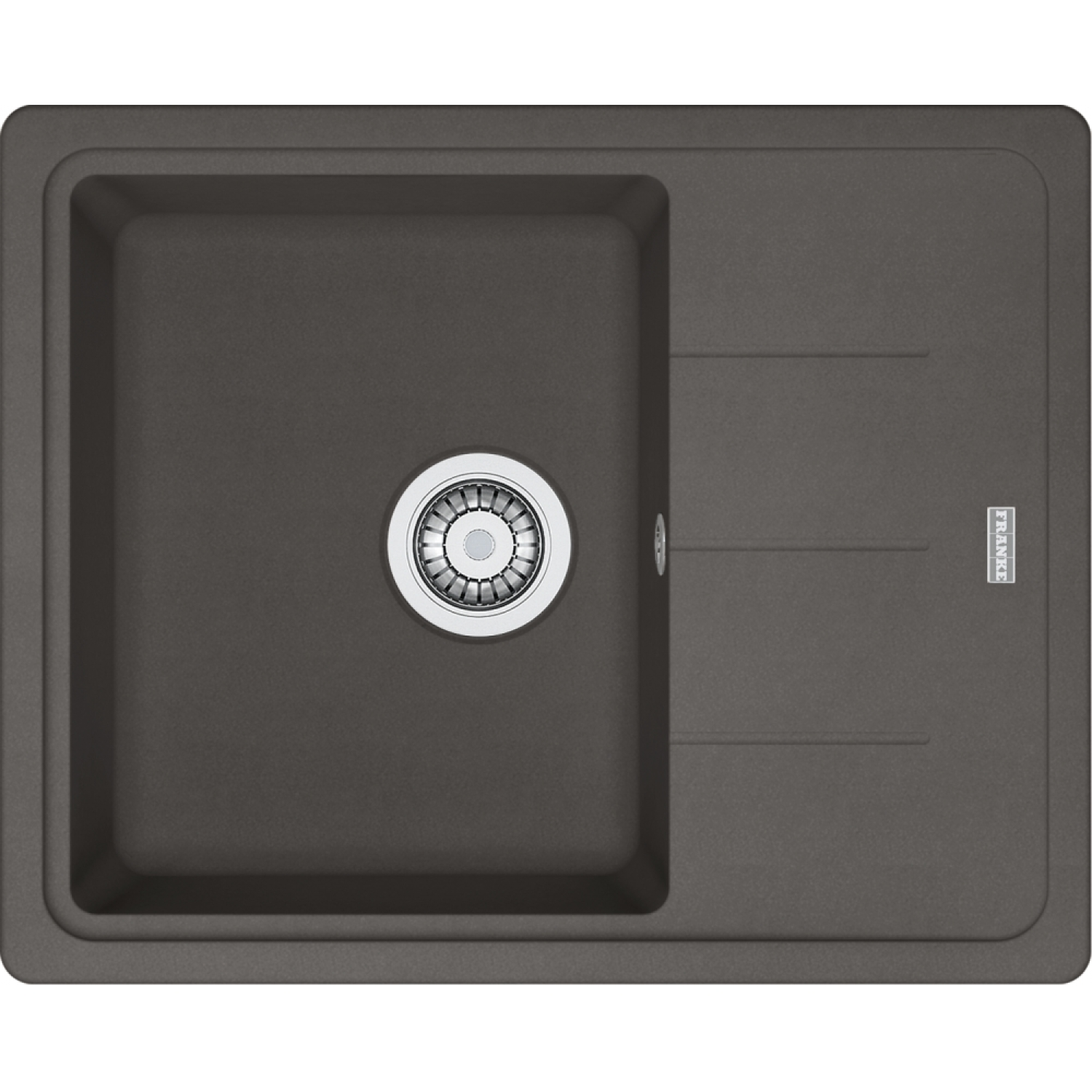 BASIS - Evier à encastrer / 620 x 500 mm / Vidage Manuel / Gris ardoise