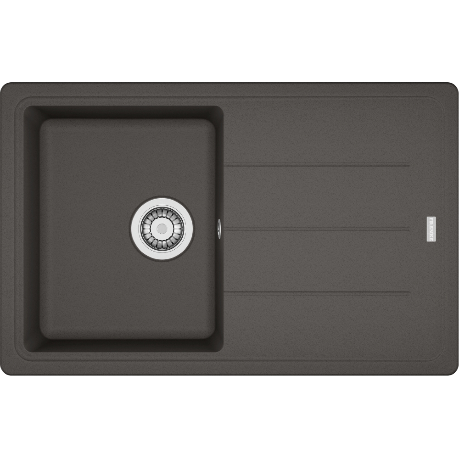 Basis - Evier à encastrer / 780 x 500 mm / 1 bassin / Gris Ardoise / Réversible