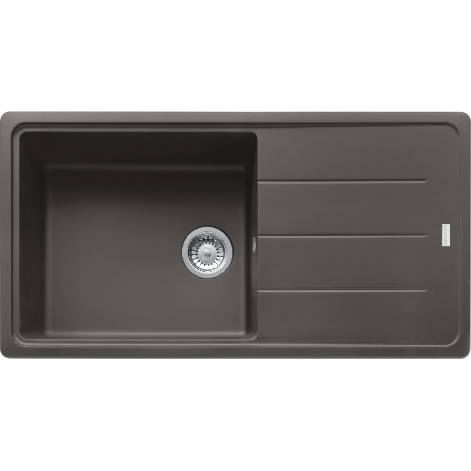 BASIS - Inbouwspoeltafel / 970 x 500mm / Manuele Lediging / Leigrijs