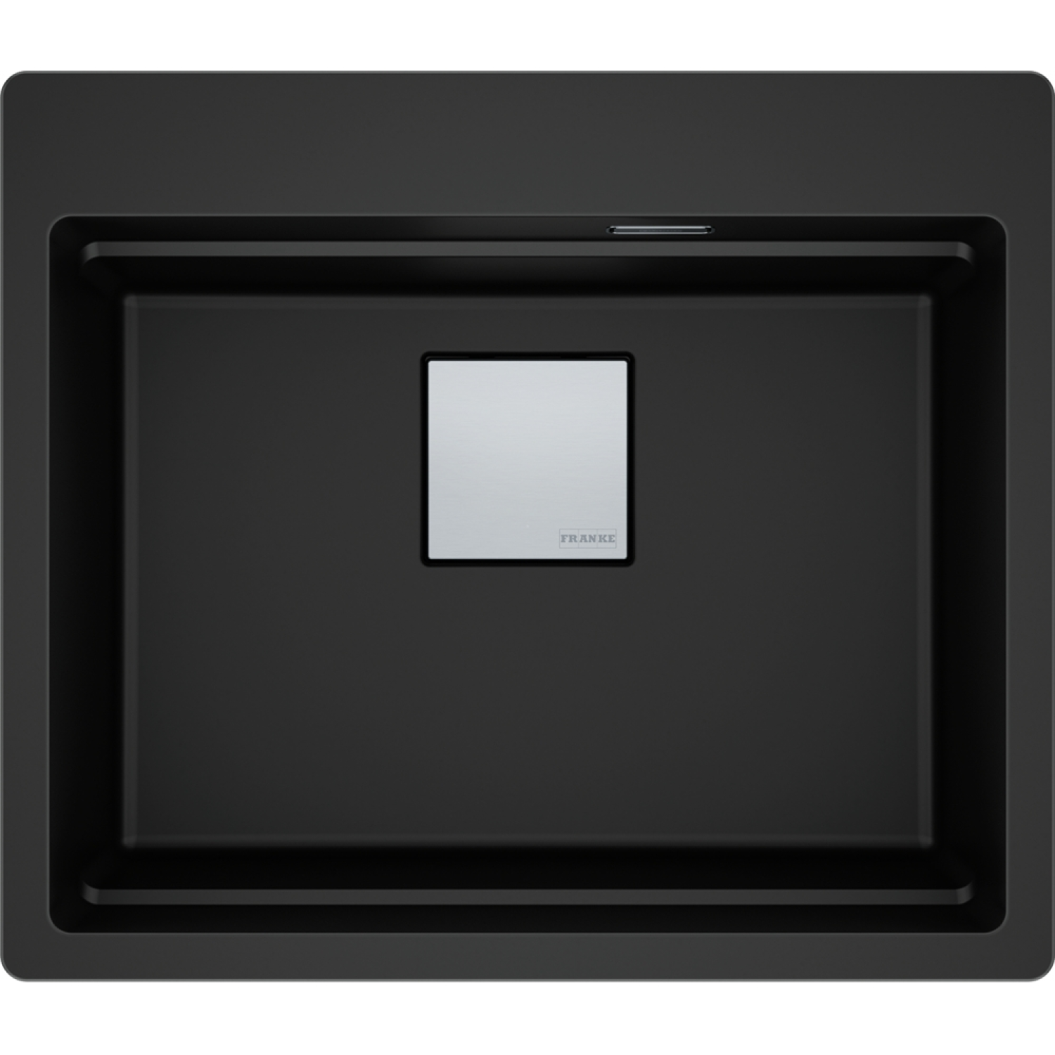 KUBUS 2.0 PRO - Cuve à encastrer / 1 bassin / 534 x 400 x 220 mm / Vidage manuel / Noir mat + Set 3 accessoires