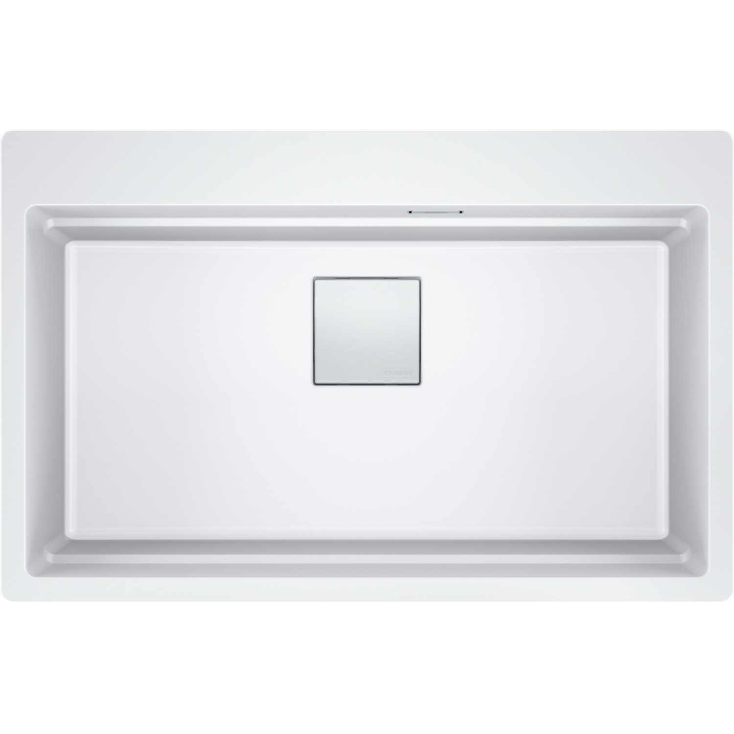 KUBUS 2.0 PRO - Cuve à encastrer / 1 bassin / 734 x 400 x 220 mm / Vidage manuel / Blanc métallisé + Set 3 accessoires