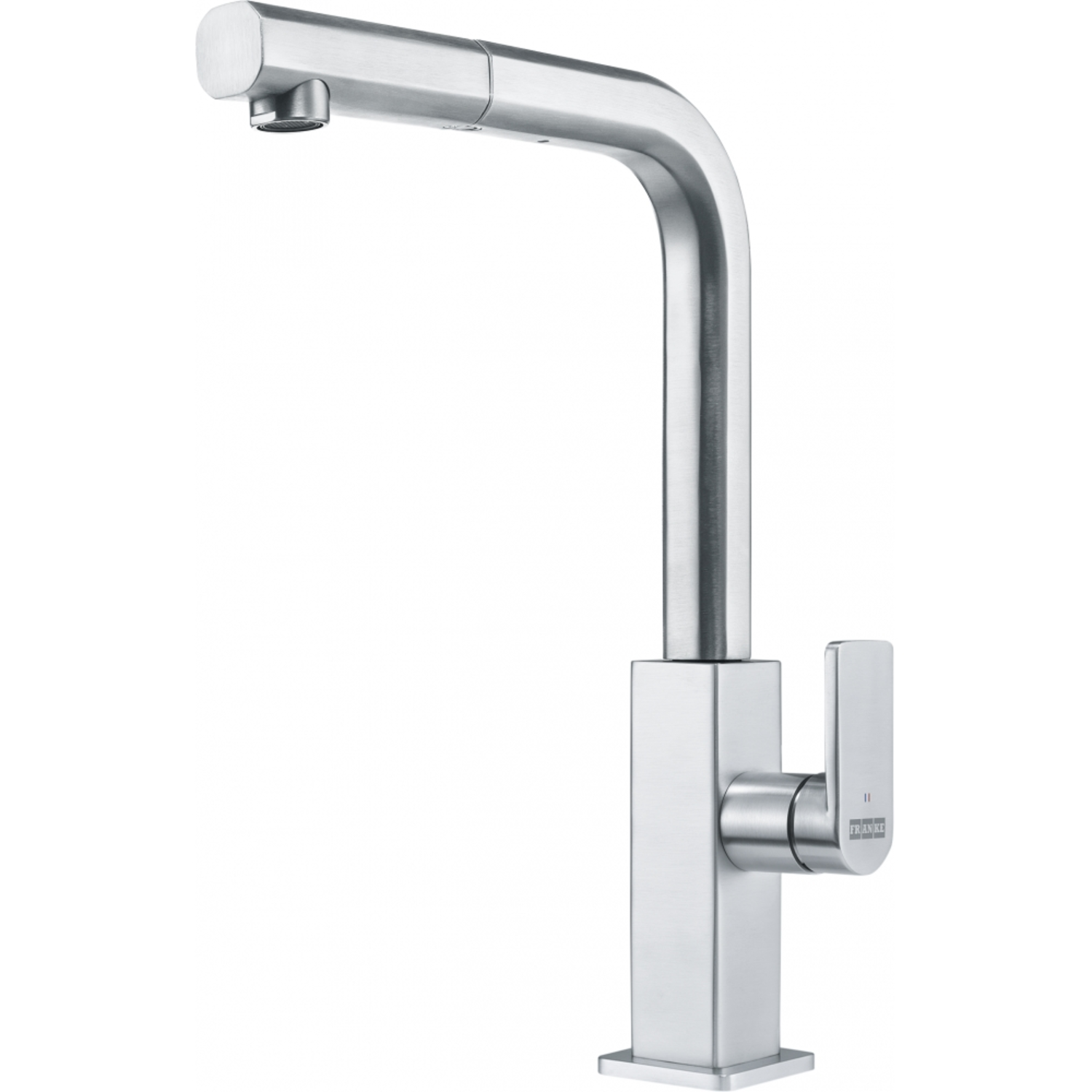 Mythos - Mitigeur à bec extractible / 1 jet / Levier sur le côté / Inox