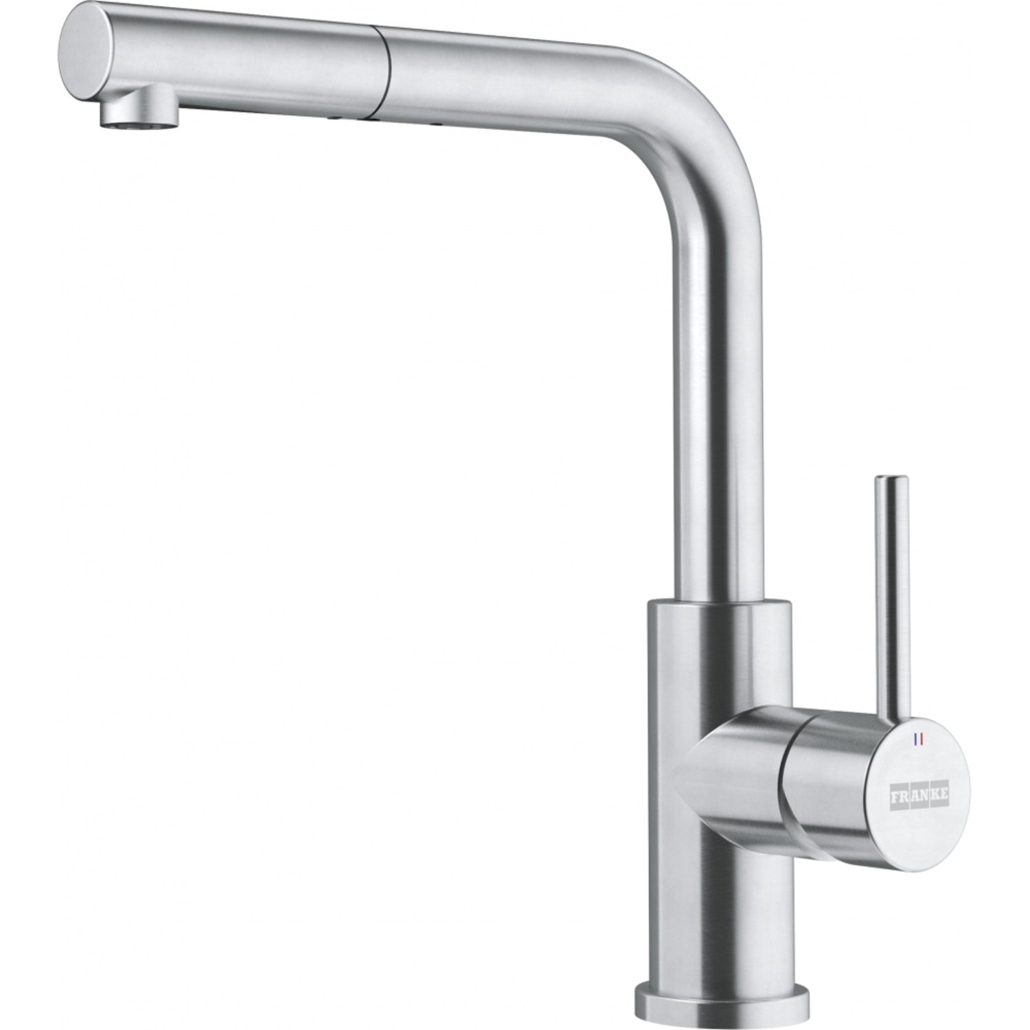 Smart Glenda L - Mitigeur à bec extractible / 1 jet / Levier sur le côté / Inox