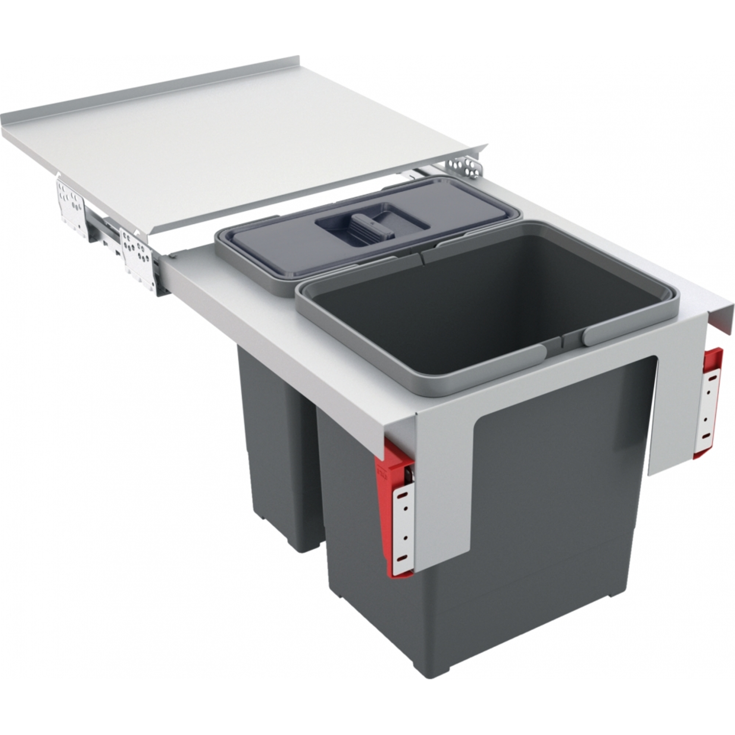 Sorter Garbo - Afvalsorteersysteem / Frontale deuropening / 450  mm/ 1 x 18 l + 1 x 12 l