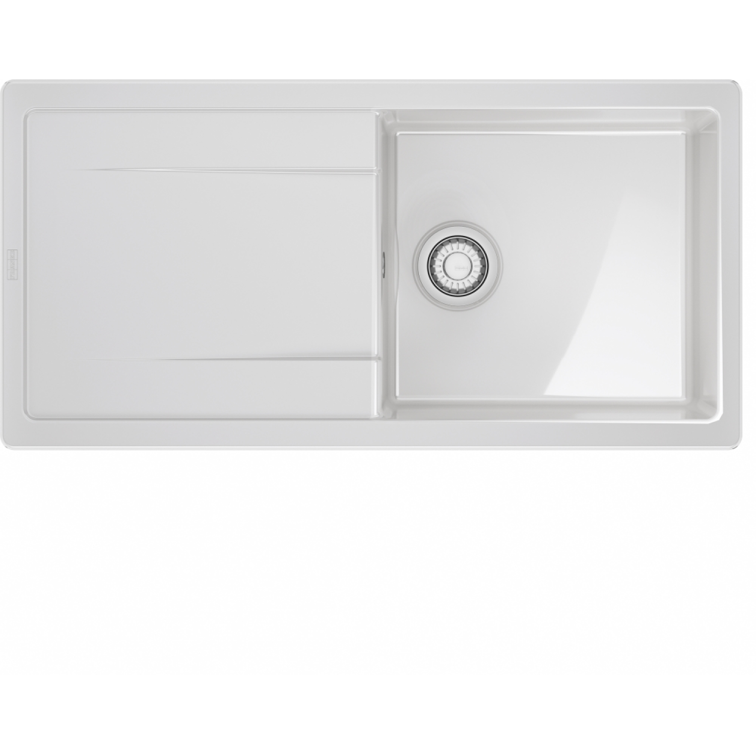 MARIS - Inbouwspoeltafel / 1000 x 500 mm / Automatische lediging / Wit