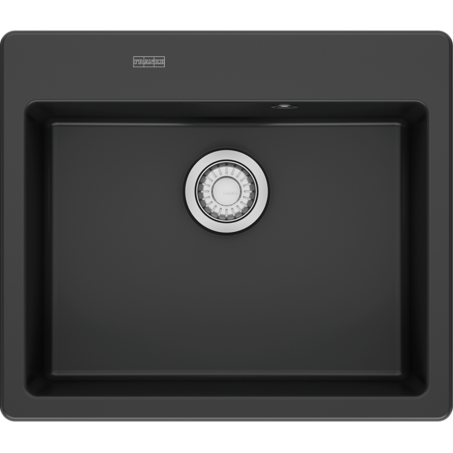 MYTHOS X - Inbouwspoelbak / 1 bak / 500 x 380 x 190 mm / Automatische lediging / Drukknop / Antraciet