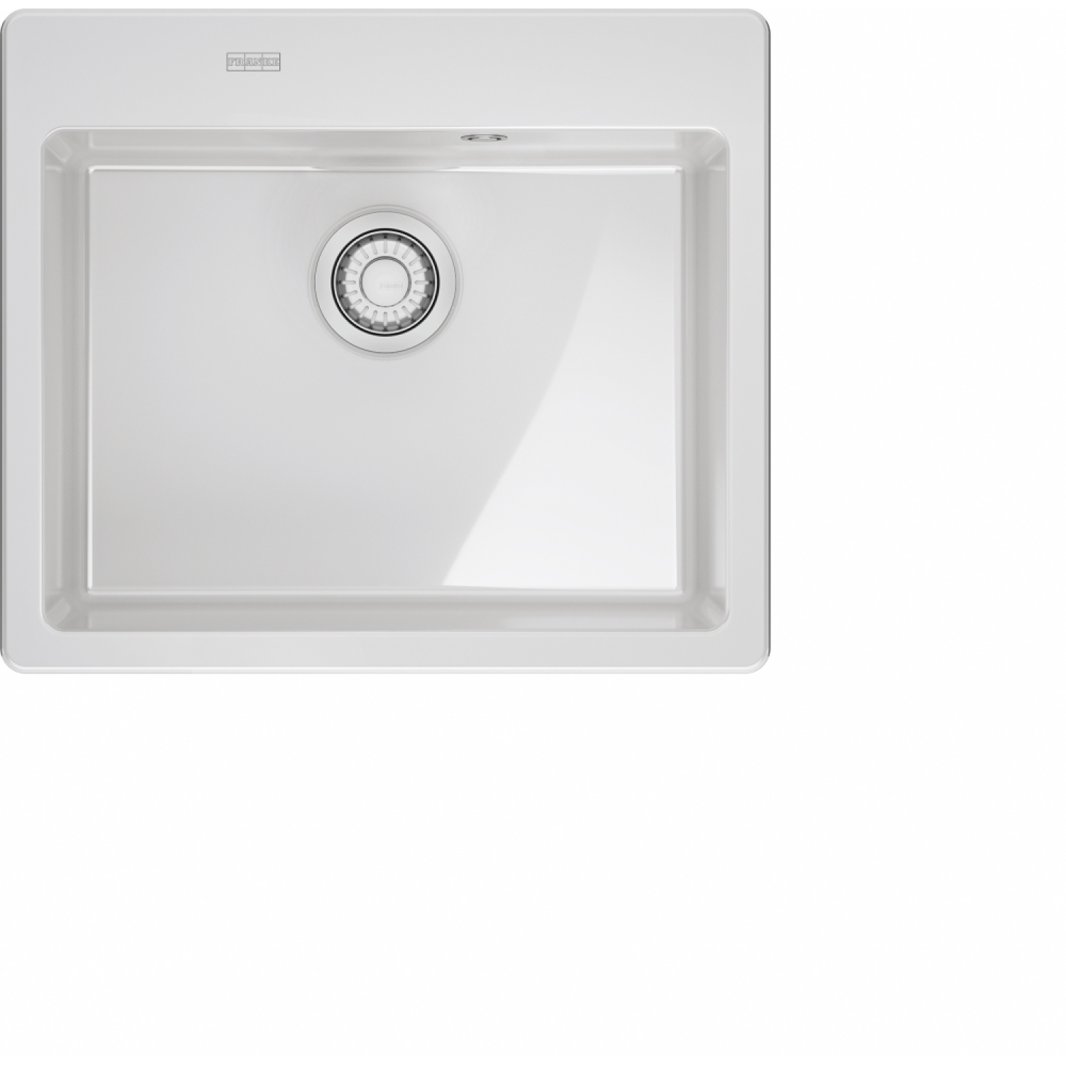 MYTHOS X - Cuve à encastrer / 1 bassin / 500 x 380 x 190 mm / Vidage automatique / Bouton poussoir / Blanc