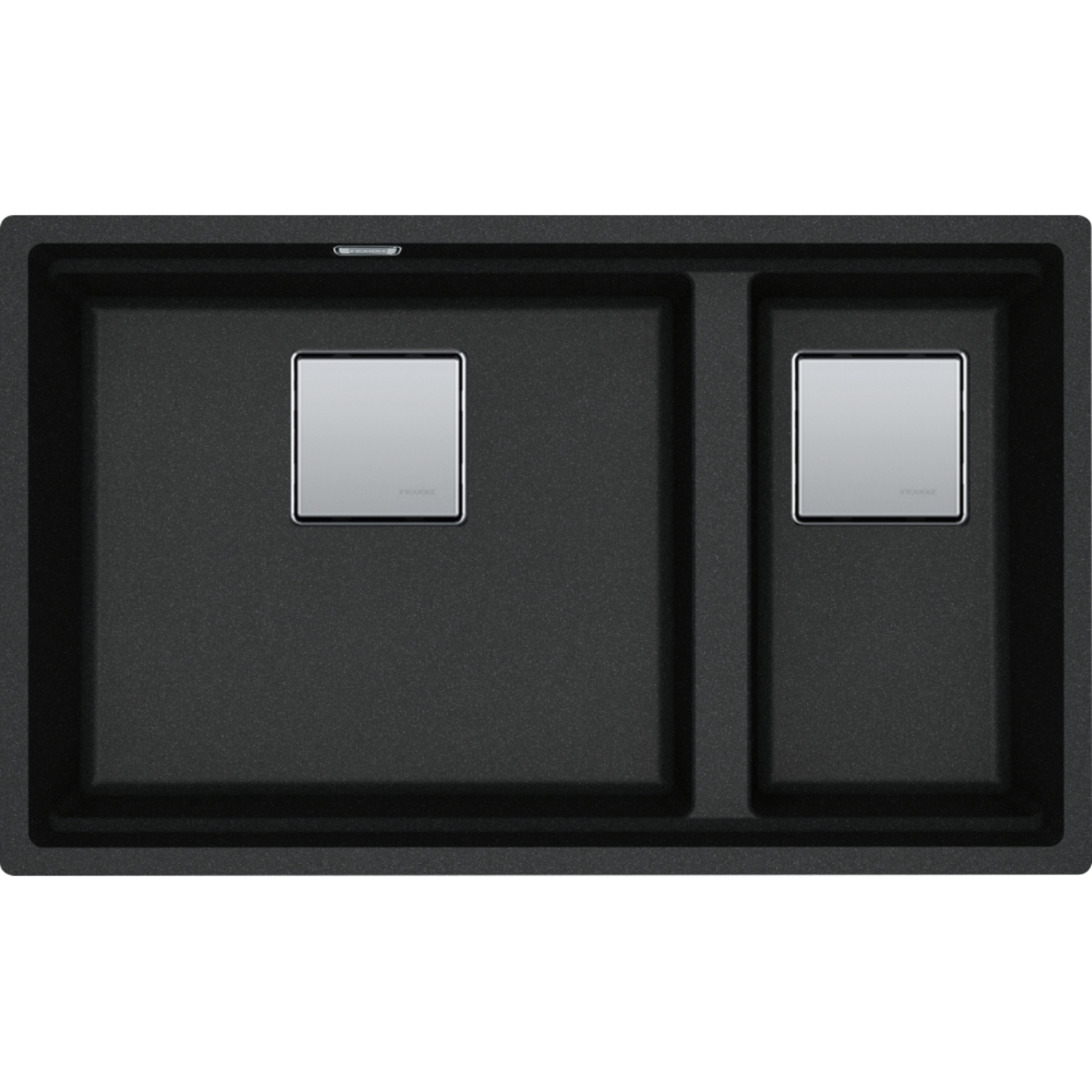 KUBUS 2.0 PRO - Cuve à sous-encastrer / 2 bassins / 760 x 460 x 200 mm / Vidage manuel / Onyx + Set 3 accessoires