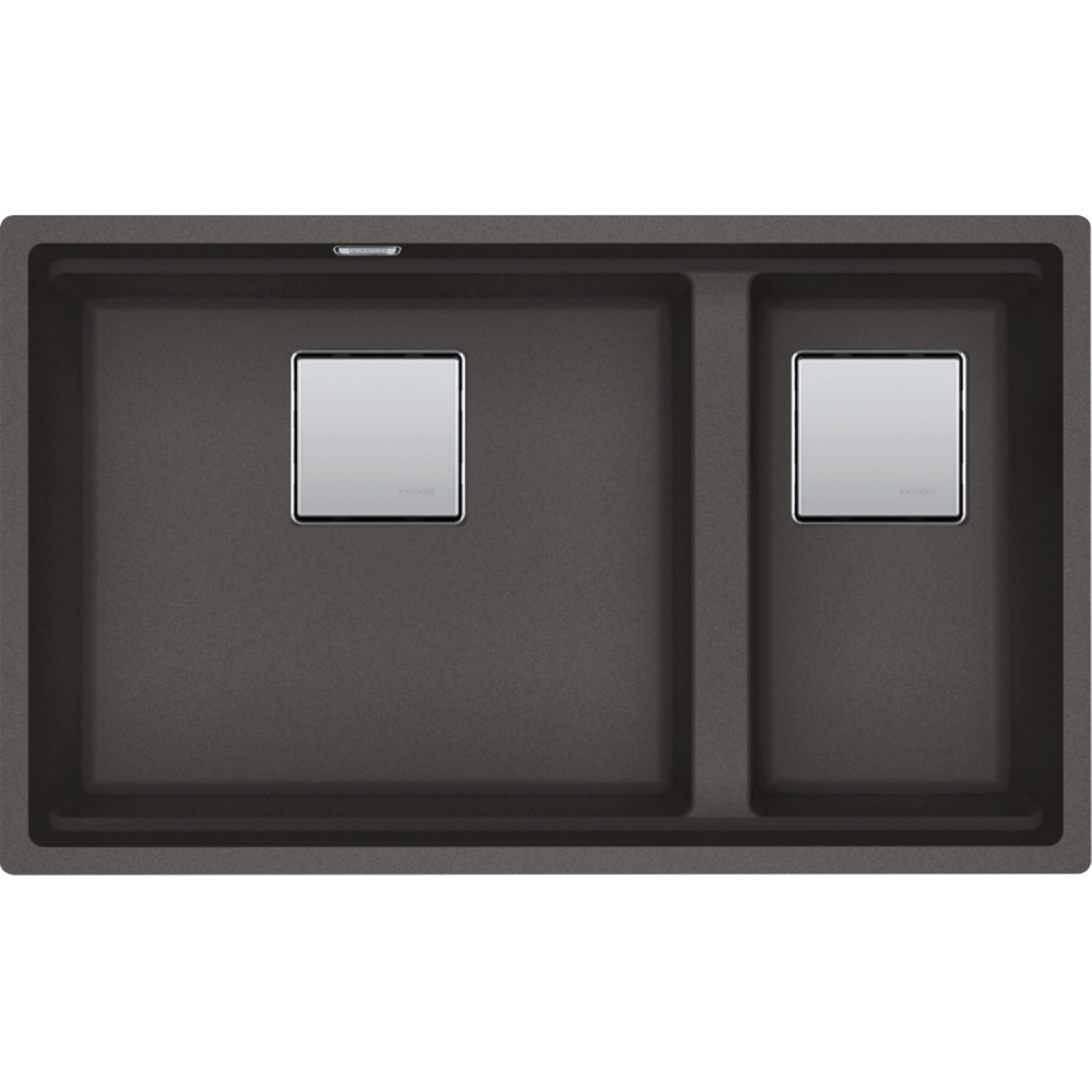 KUBUS 2.0 PRO - Onderbouwspoelbak / 2 bakken / 760 x 460 x 200 mm / Manuele lediging / Leigrijs + Set 3 accessoires