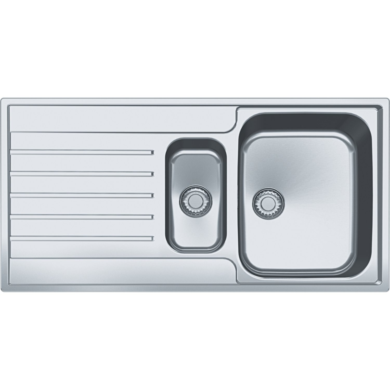 Argos - Evier à encastrer / à affleurer / 1000 x 510 mm / 1 + 1/2 bassin / Réversible