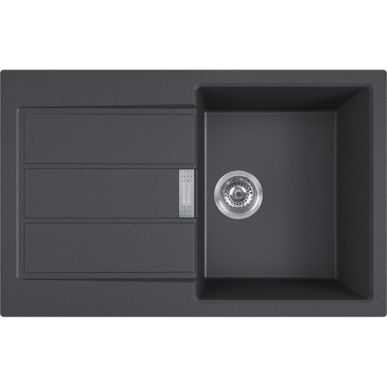 Sirius 2.0 - Inbouwspoeltafel / 780 x 510 mm / 1 bak / Zwart / Omkeerbaar