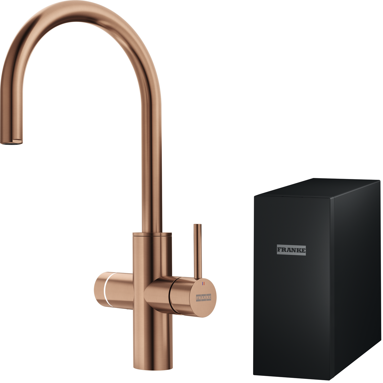 Mythos Water Hub 6 en 1 - Mitigeur à bec orientable / Levier sur le côté / Cuivre