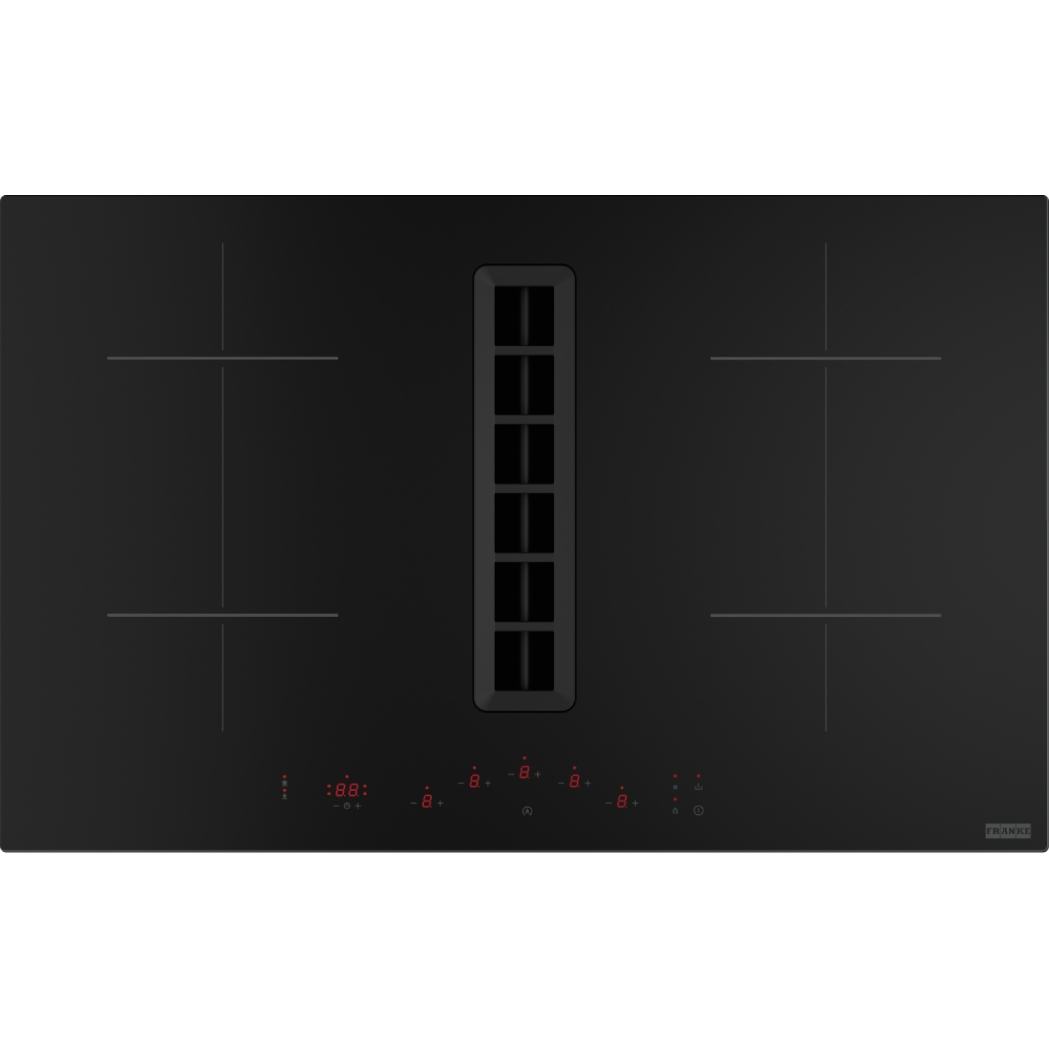 Smart 2Gether - Plaque à induction avec hotte aspirante / 830 mm / Ellipse / Verre noir / recirculation