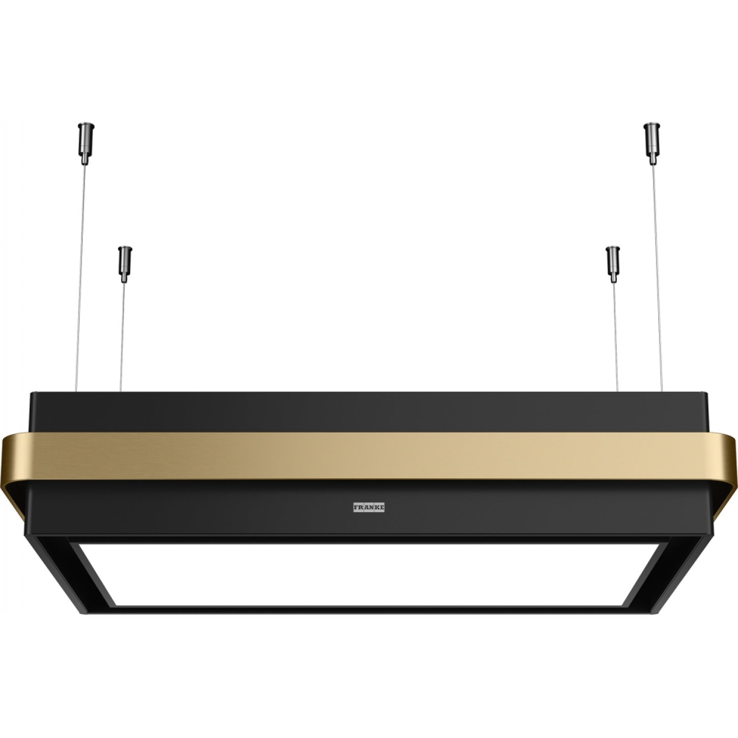MYTHOS MASTERPIECE - Hotte îlot Noir mat / Or, recirculation, 800 mm