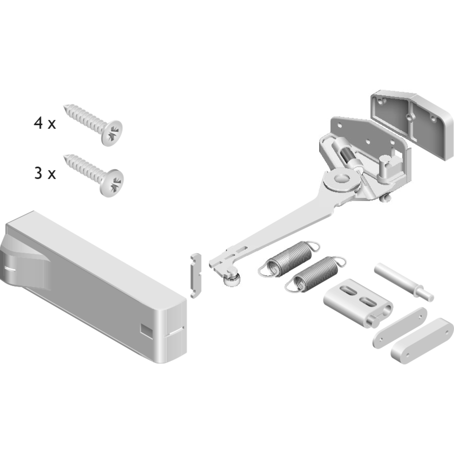 PS23 - 50 kit automatische opening rechts grijs