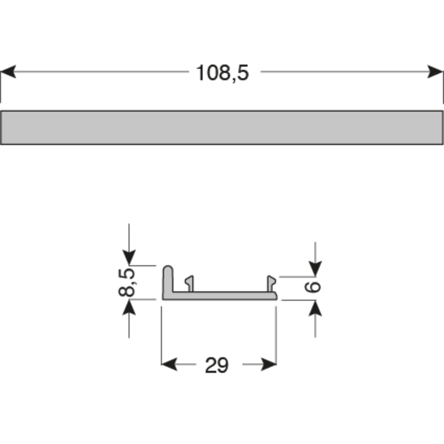 PS48 clips pour profile haut 