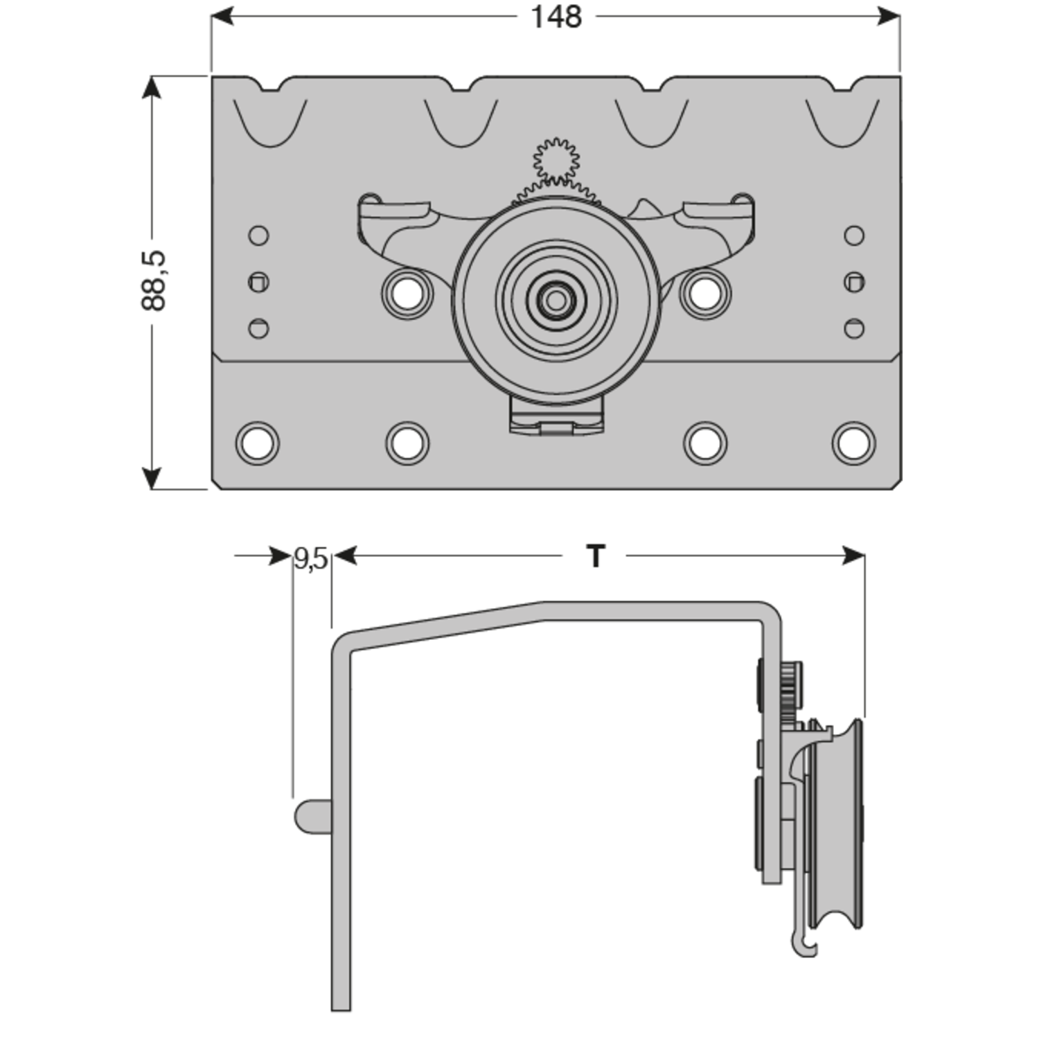 PS48 ferrure porte avant 18mm 