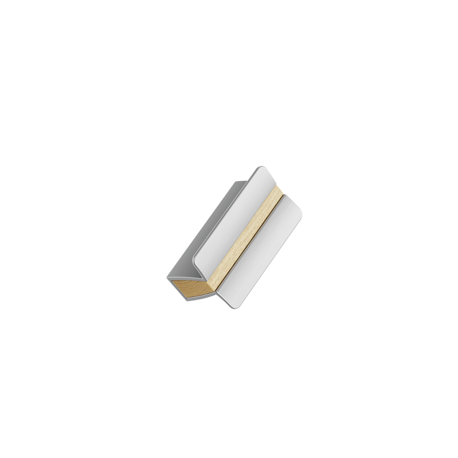 Bouton PAPILLON ea32 chêne + look inox 