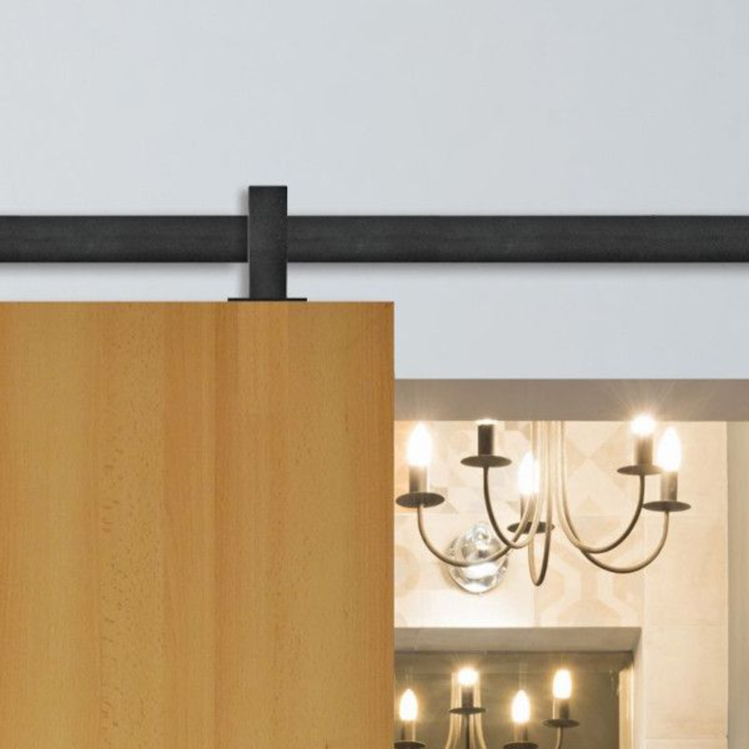 Runway schuifdeurset staal zwart 80kg l.2100mm voor deurbladbreedte 910-1000mm
