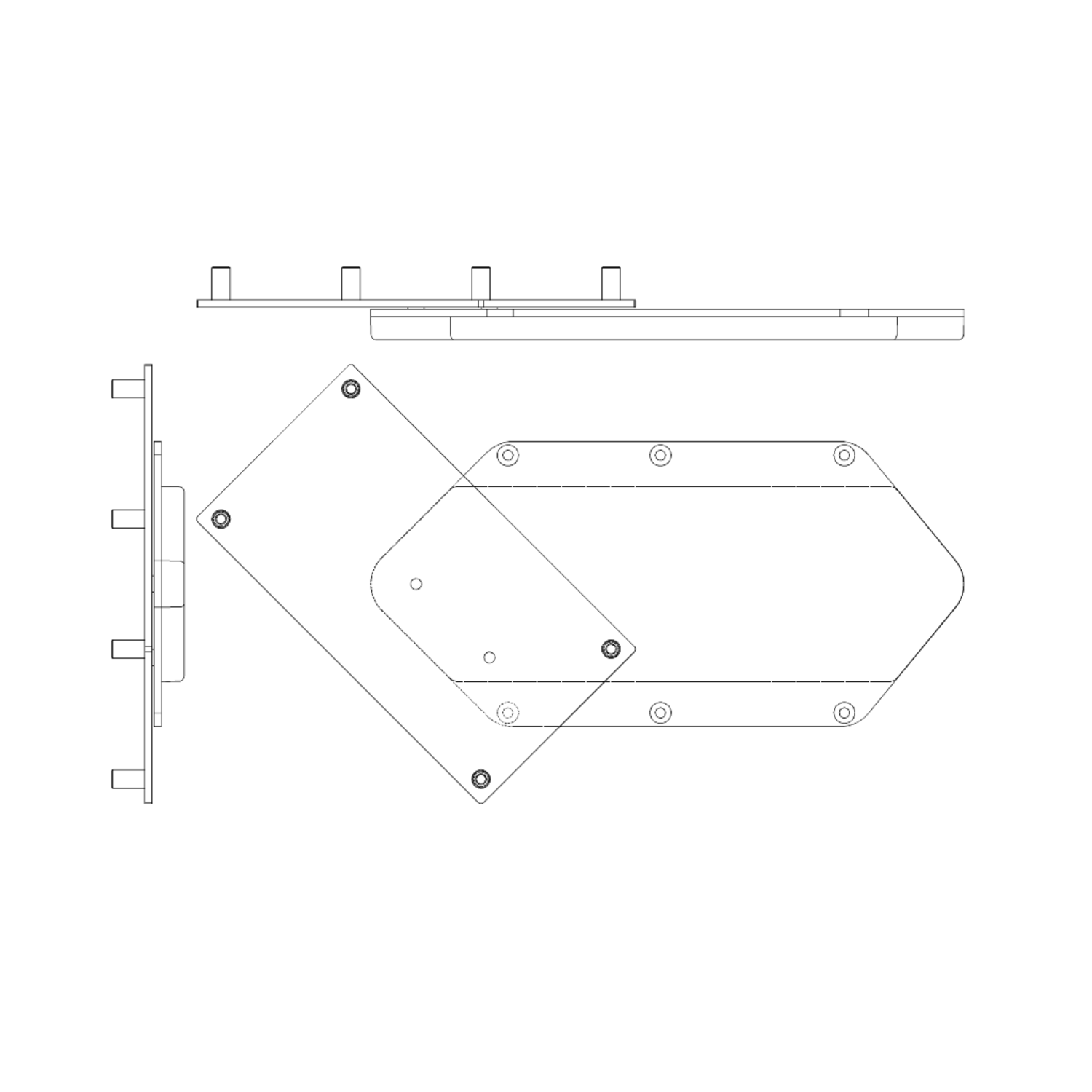 Hynge Swivel Botttom mécanisme pivotant  largeur de 460 à 700 mm