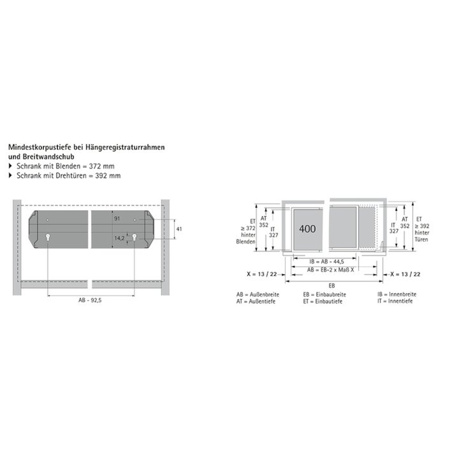 Cadre à dossiers suspendus Systema Top 2000,  1136 x 352 mm, noir