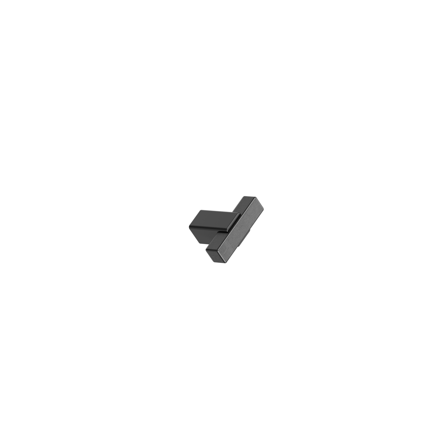 T-knop SEGMENT l40 hout + zamak mat zwart