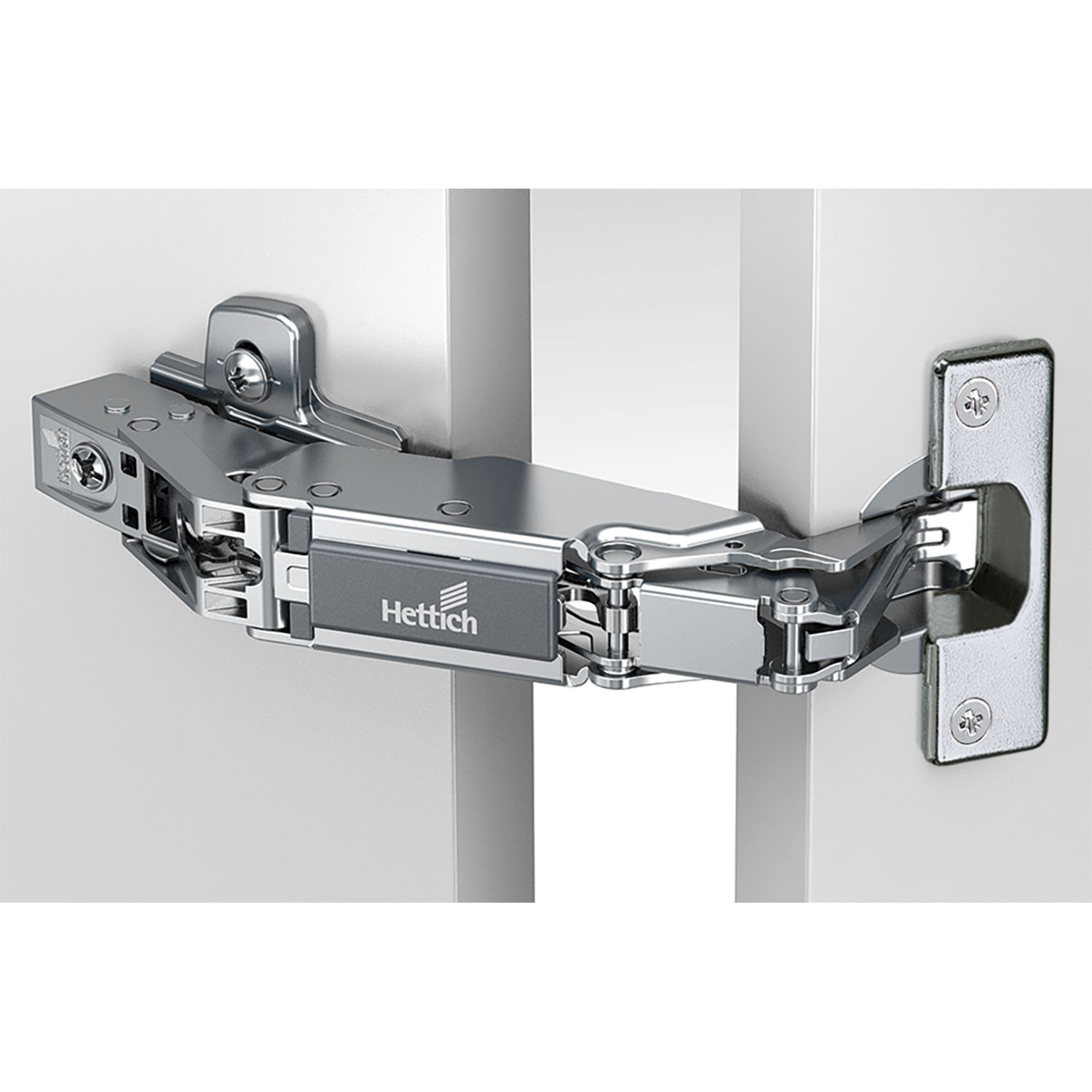 Sensys groothoekscharnier, zonder insprong (Sensys 8657), half opliggend, Openingshoek 165°, TH-boorbeeld 52 x 5,5 mm, voor schroefbevestiging (-)