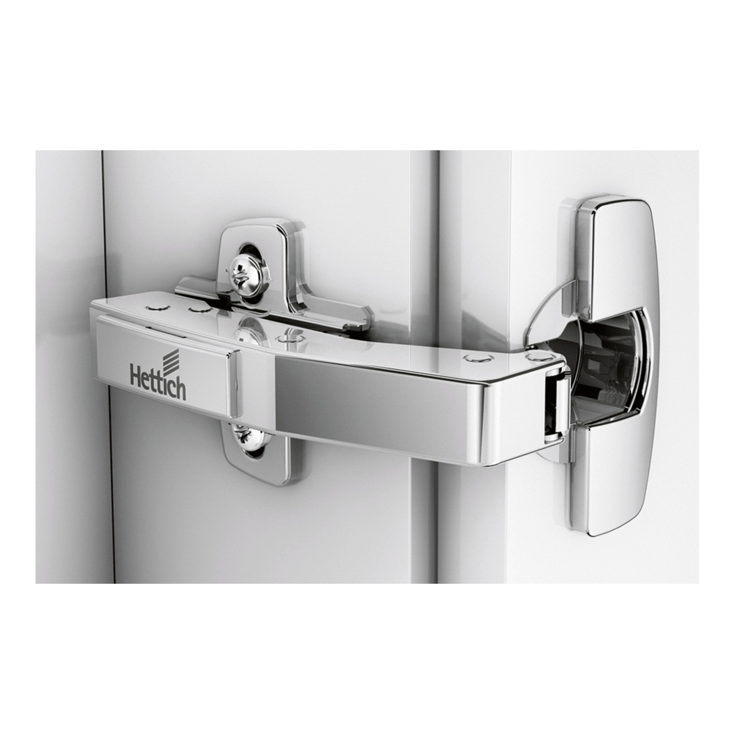 Sensys hoekscharnier W90 met geïntegreerde demping (Sensys 8639i W90), vernikkeld, inliggend, openingshoek 95°, THS-boorbeeld 52 x 5,5 mm, 48 x 6 mm, Snelmontage Fix (ø 10 x 6)