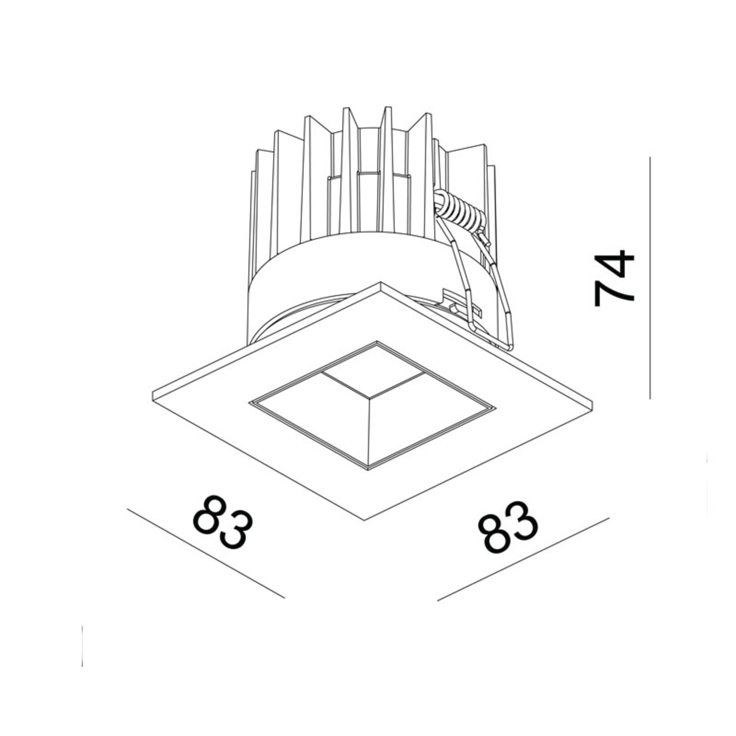 Led trend Square zwart mat 3000K 9W 230V