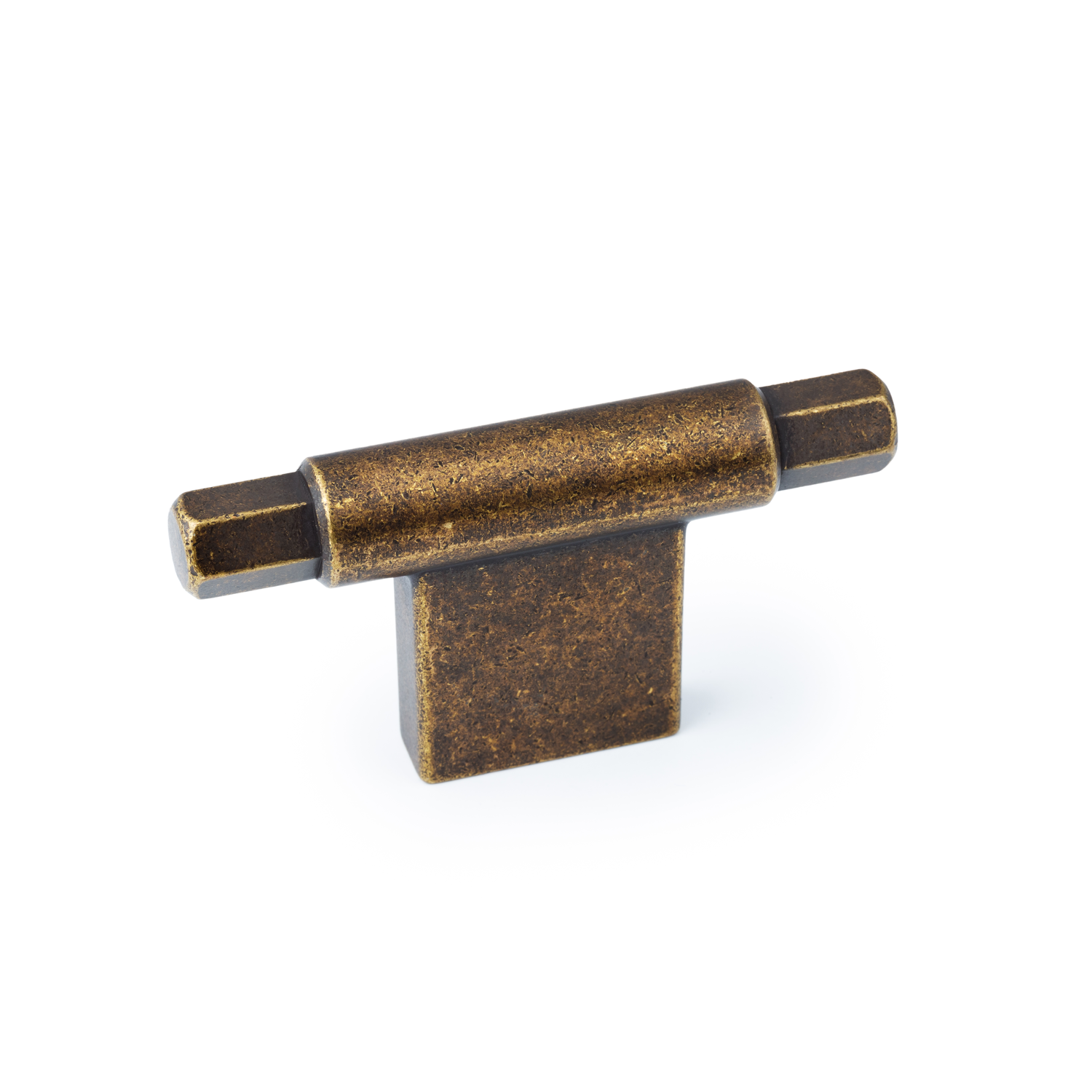 Bouton T PRISMA L78 zamac rustique laiton
