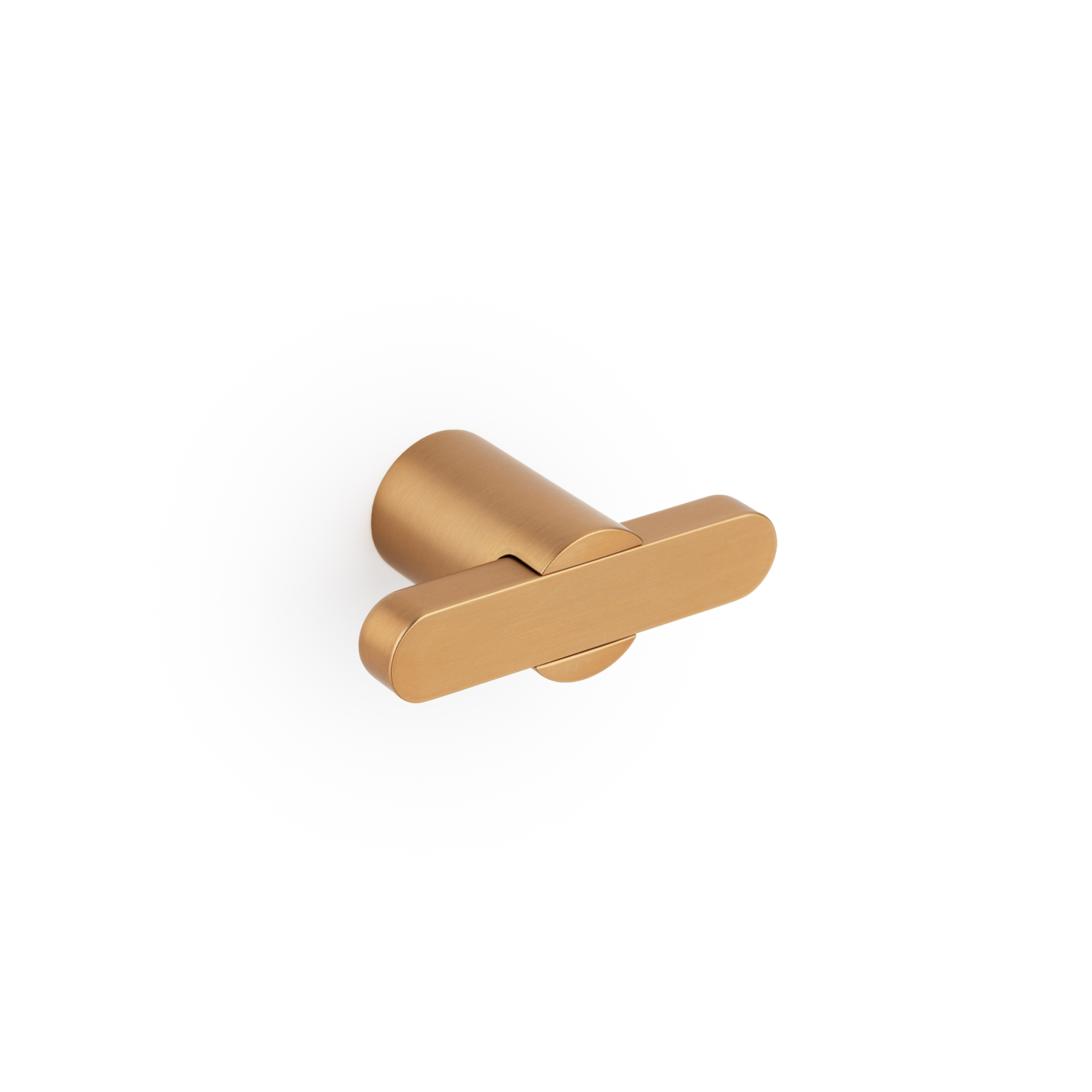 T-knop FUSION L58 zamak geborsteld messing cava
