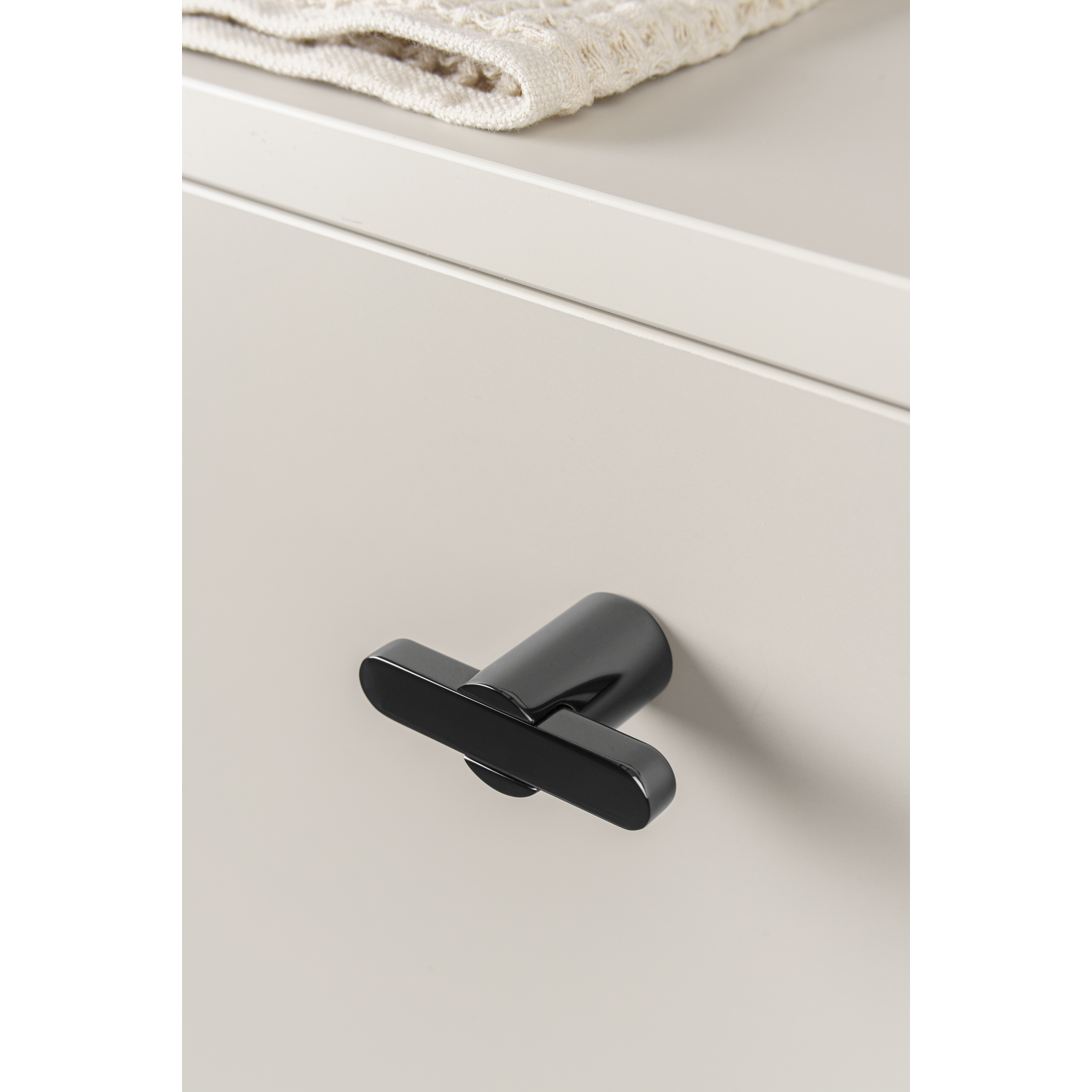 T-knop FUSION L58 zamak mat zwart