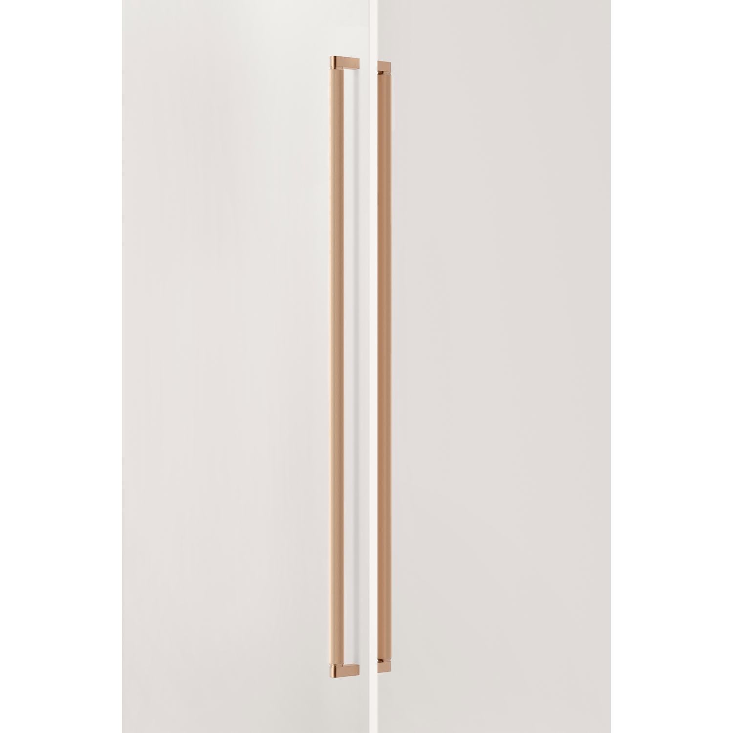 Deurgreep dubbel BROOKLYN BIG BA1056 L1074 aluminium geborsteld messing cava