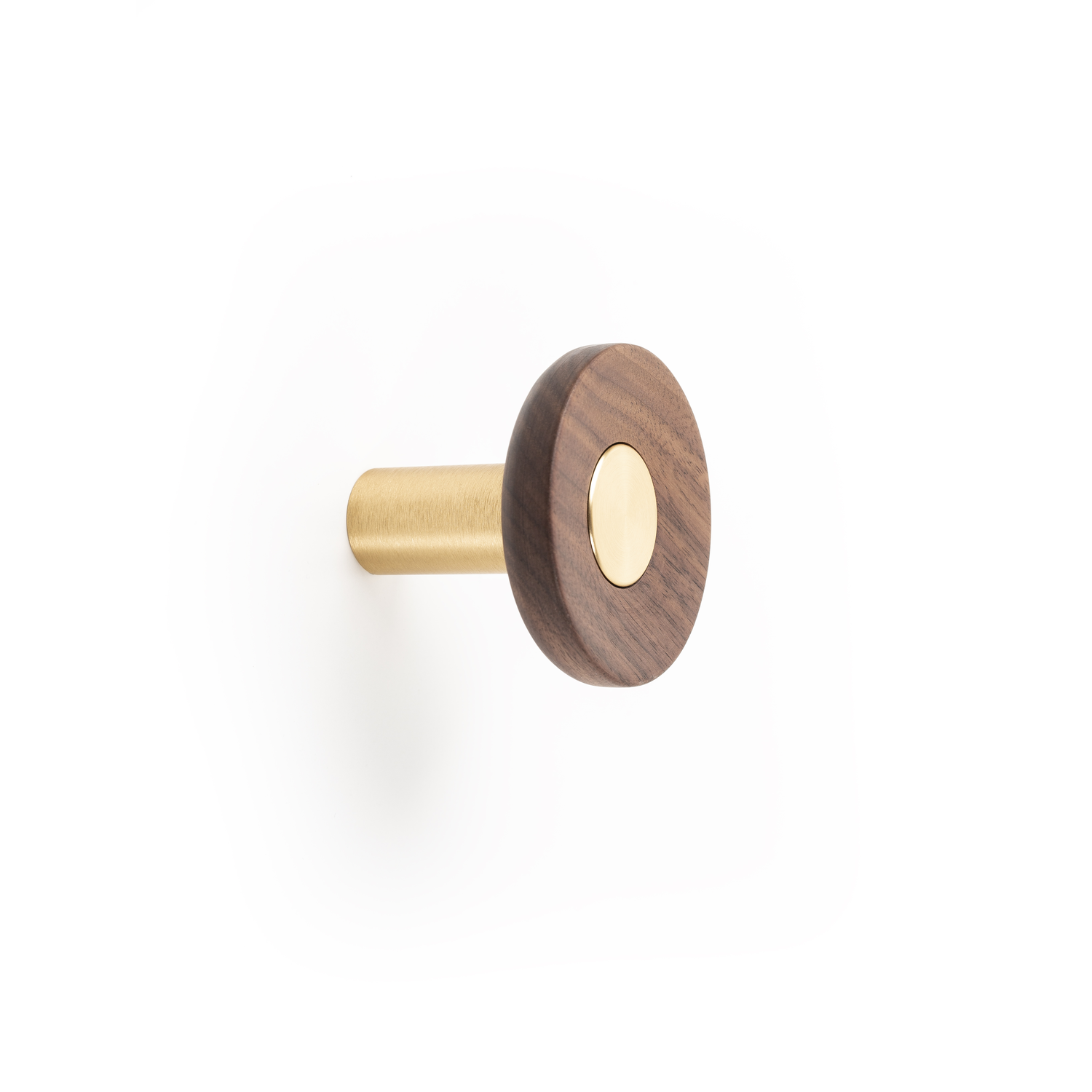 Porte-manteaux ZOOT Ø60 bois / aluminium brossé foncé laiton / noyer