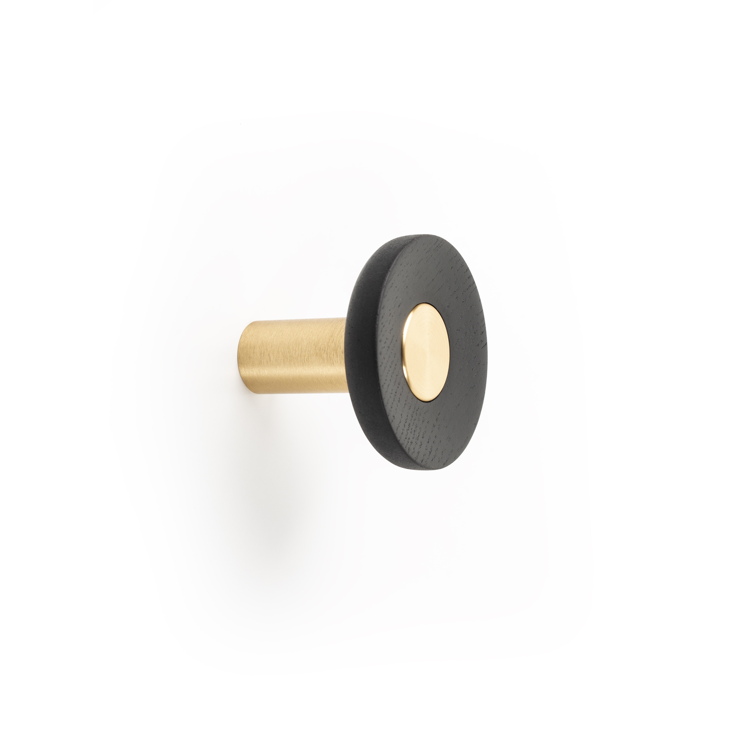 Porte-manteaux ZOOT Ø60 bois / aluminium brossé foncé laiton / noir bois