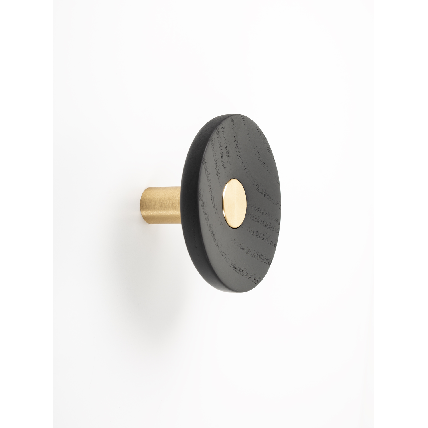 Porte-manteaux ZOOT Ø90 bois / aluminium brossé foncé laiton / noir bois