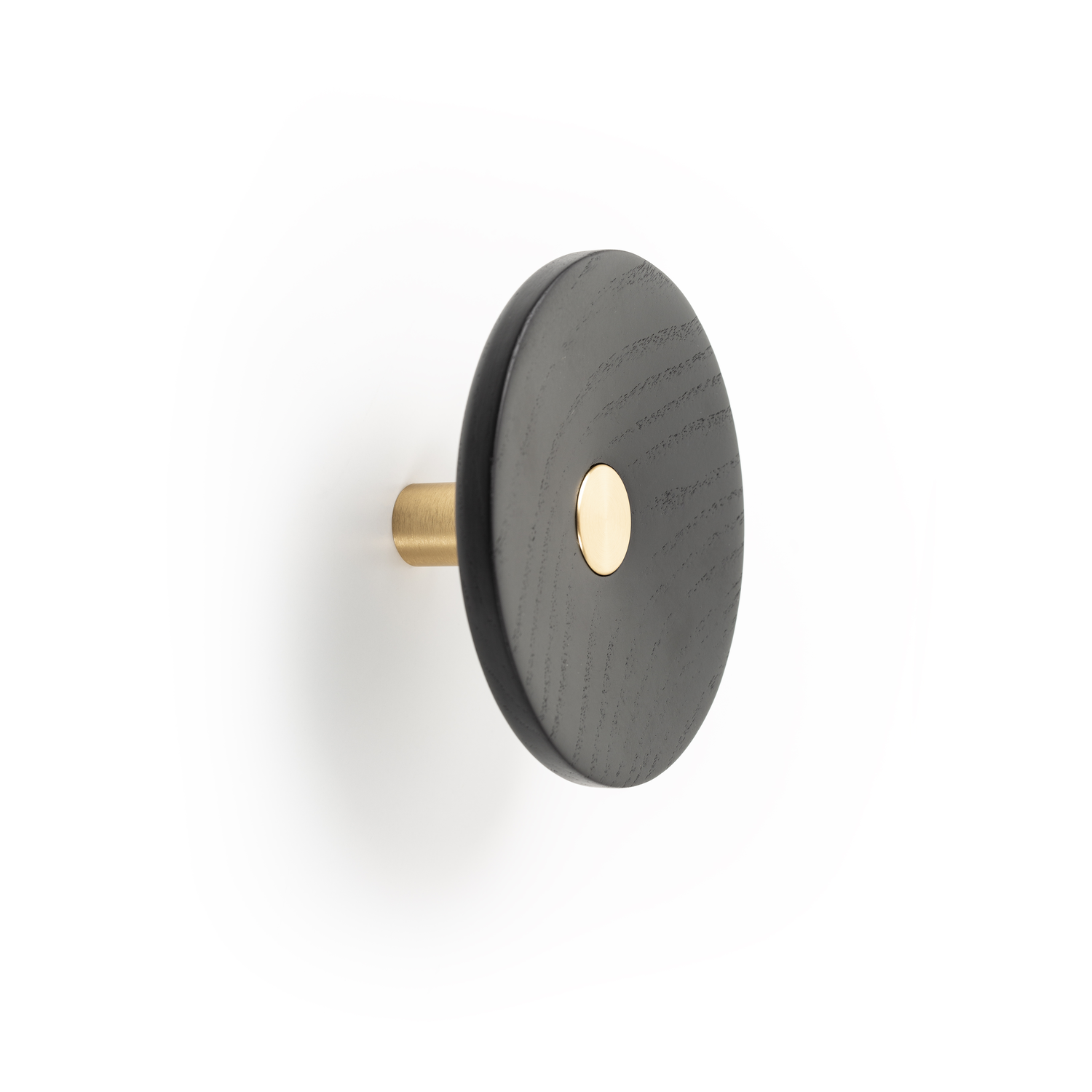 Porte-manteaux ZOOT Ø120 bois / aluminium brossé foncé laiton / noir bois