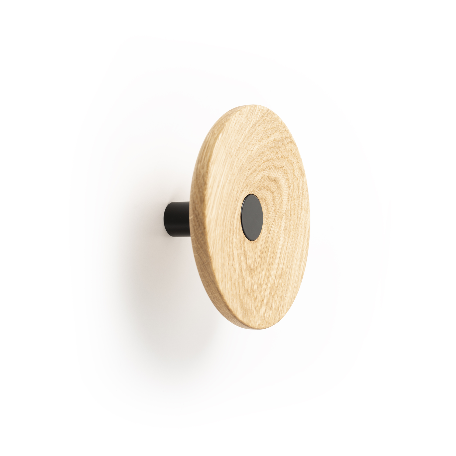 Porte-manteaux ZOOT Ø120 bois / aluminium mat noir / chêne