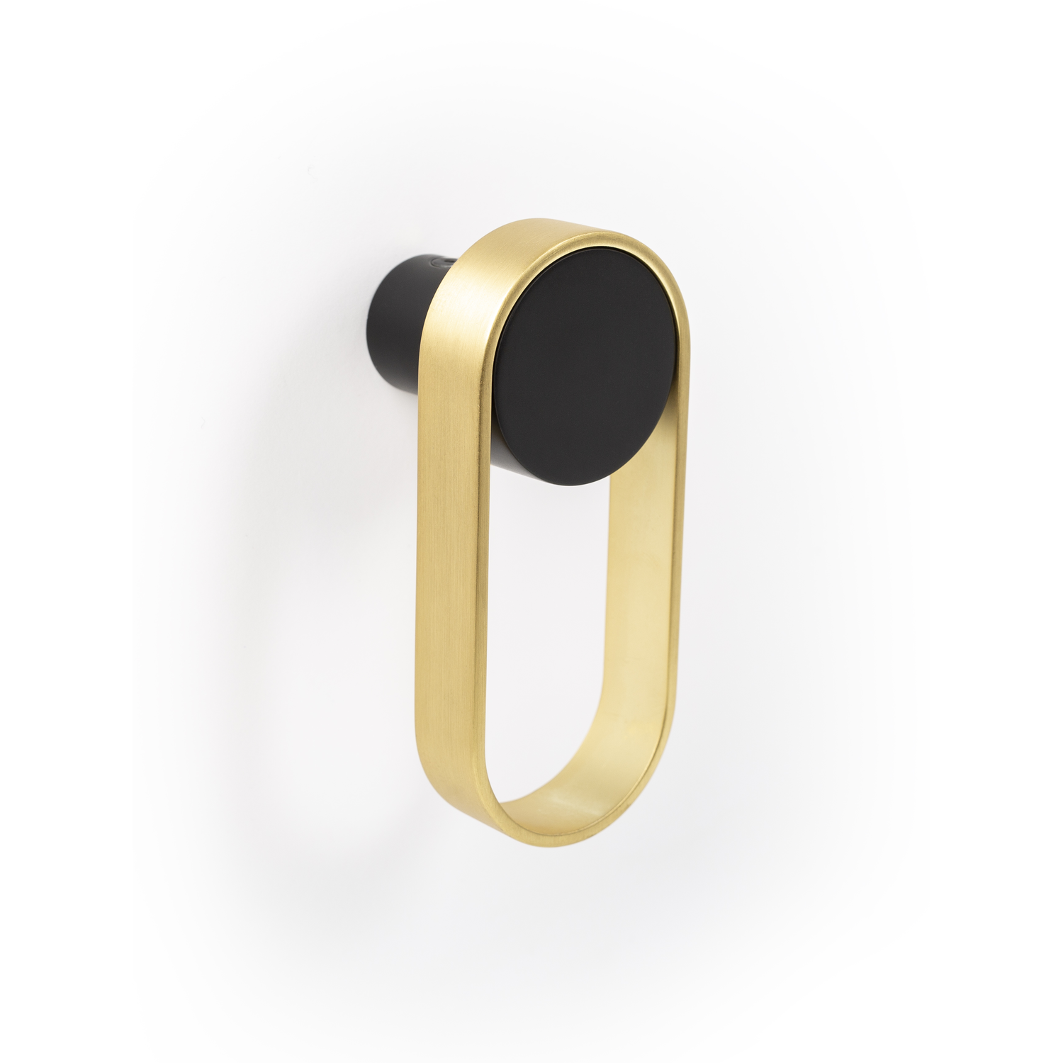 Porte-manteaux ORBIT L45 zamac mat noir / brossé cuivre