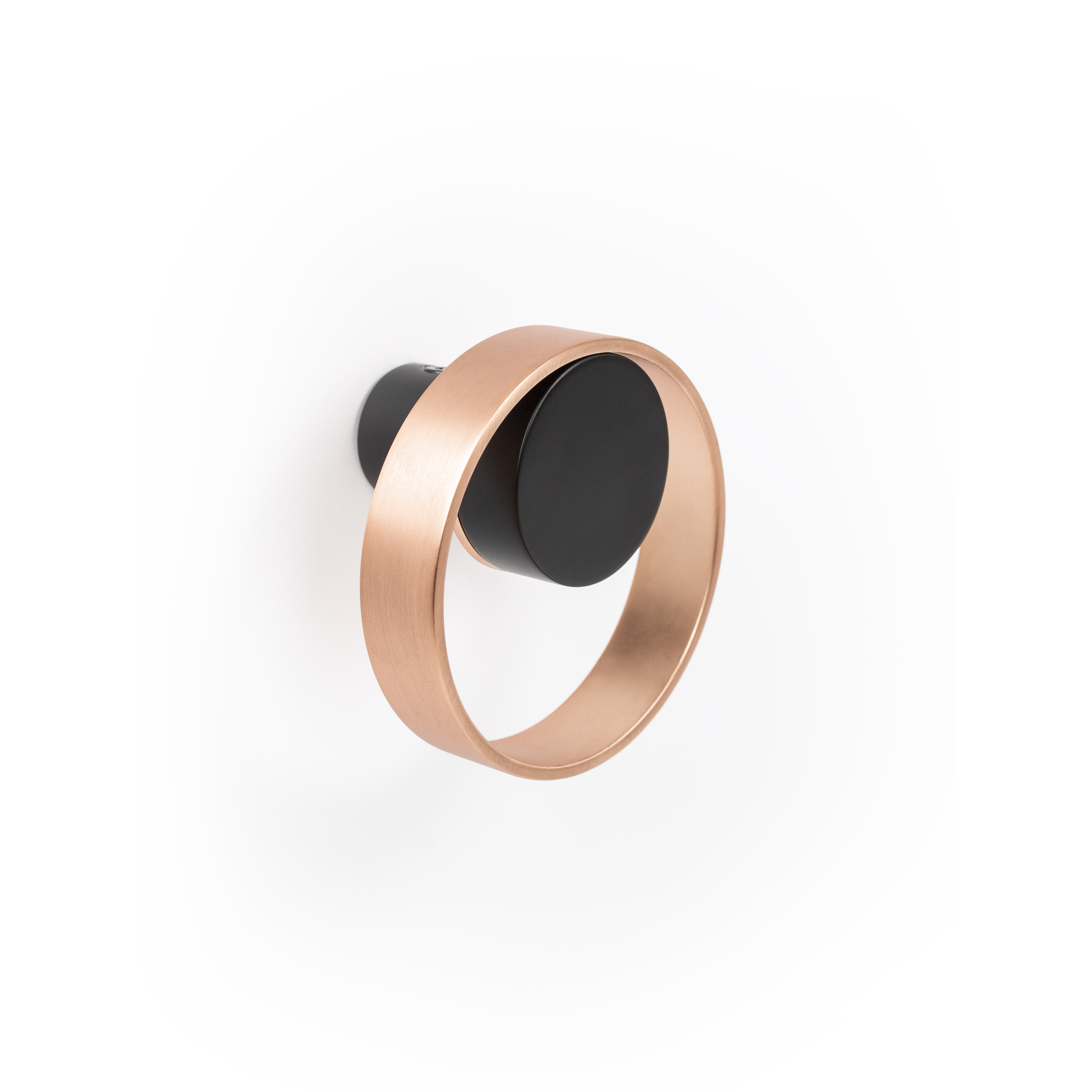 Porte-manteaux ORBIT Ø75 zamac mat noir / brossé cuivre
