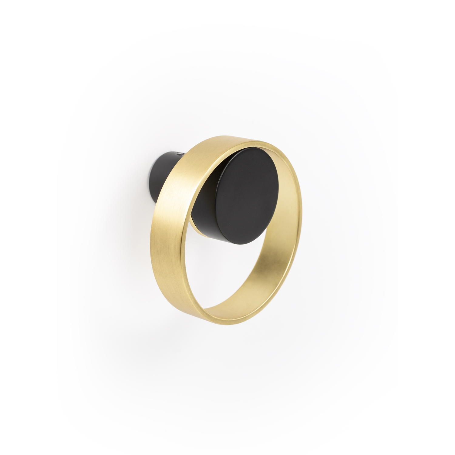 Porte-manteaux ORBIT Ø75 zamac mat noir / brossé cuivre