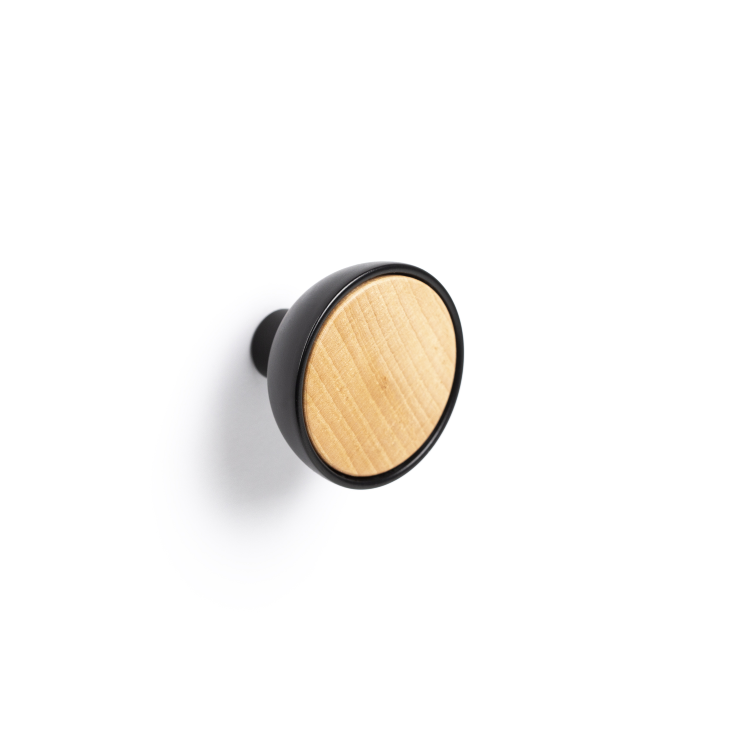 Porte-manteaux BOL Ø45 zamac / bois mat noir / chêne