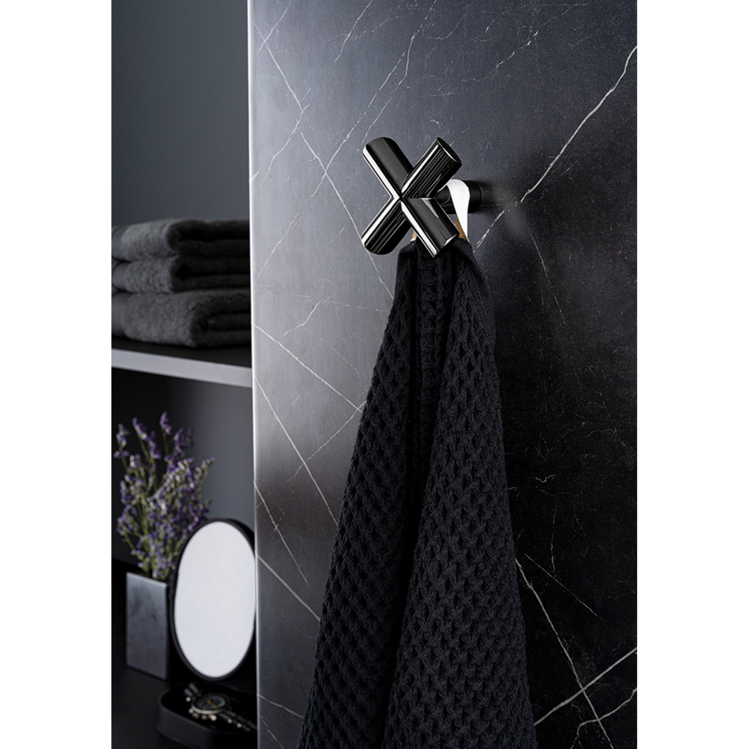 Porte-manteaux EQUIS L60 zamac mat noir
