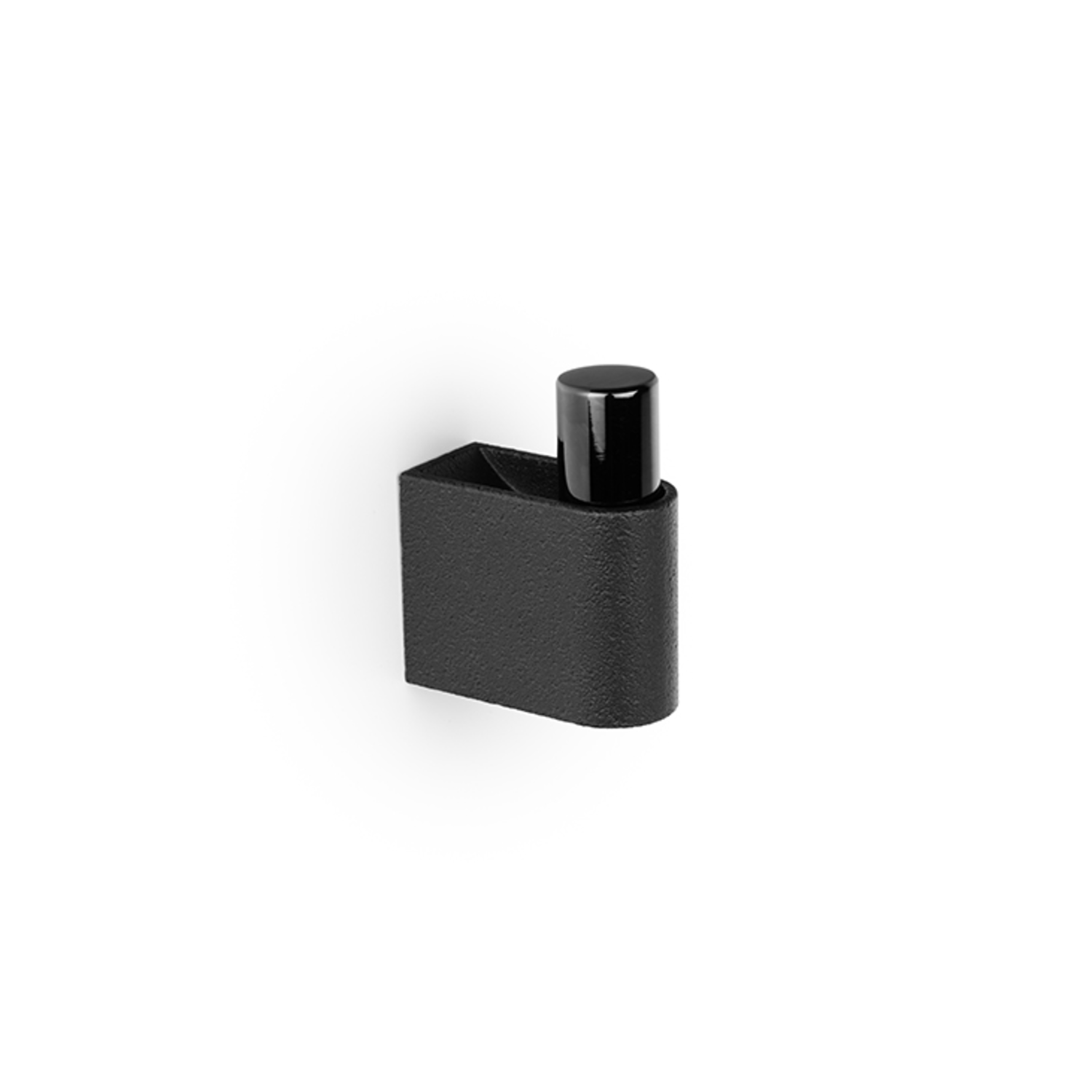 Porte-manteaux CASEY L50 aluminium / zamac noir texture / brillant titane noir